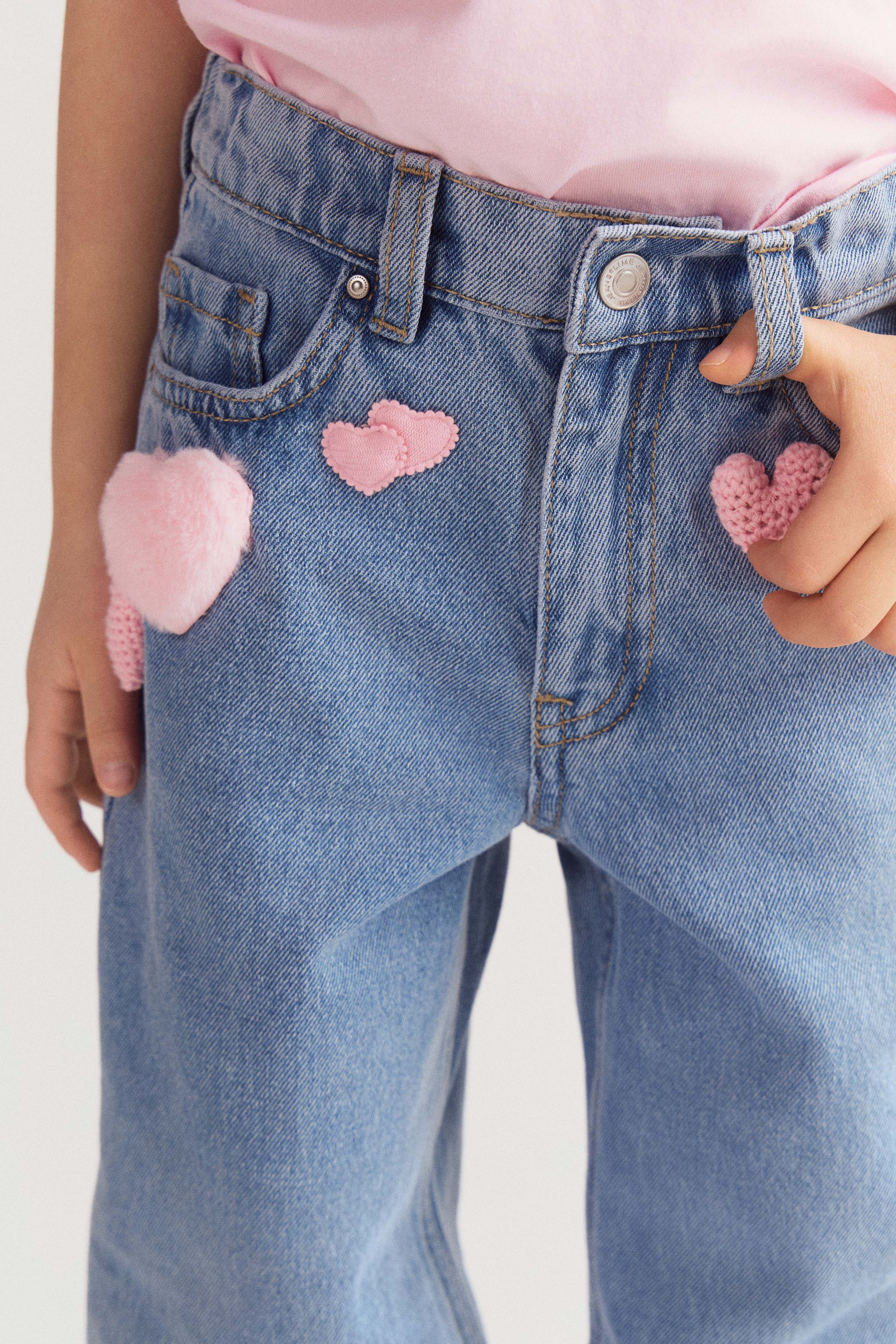 APPLIQUÉD WIDE-LEG JEANS - Image 4
