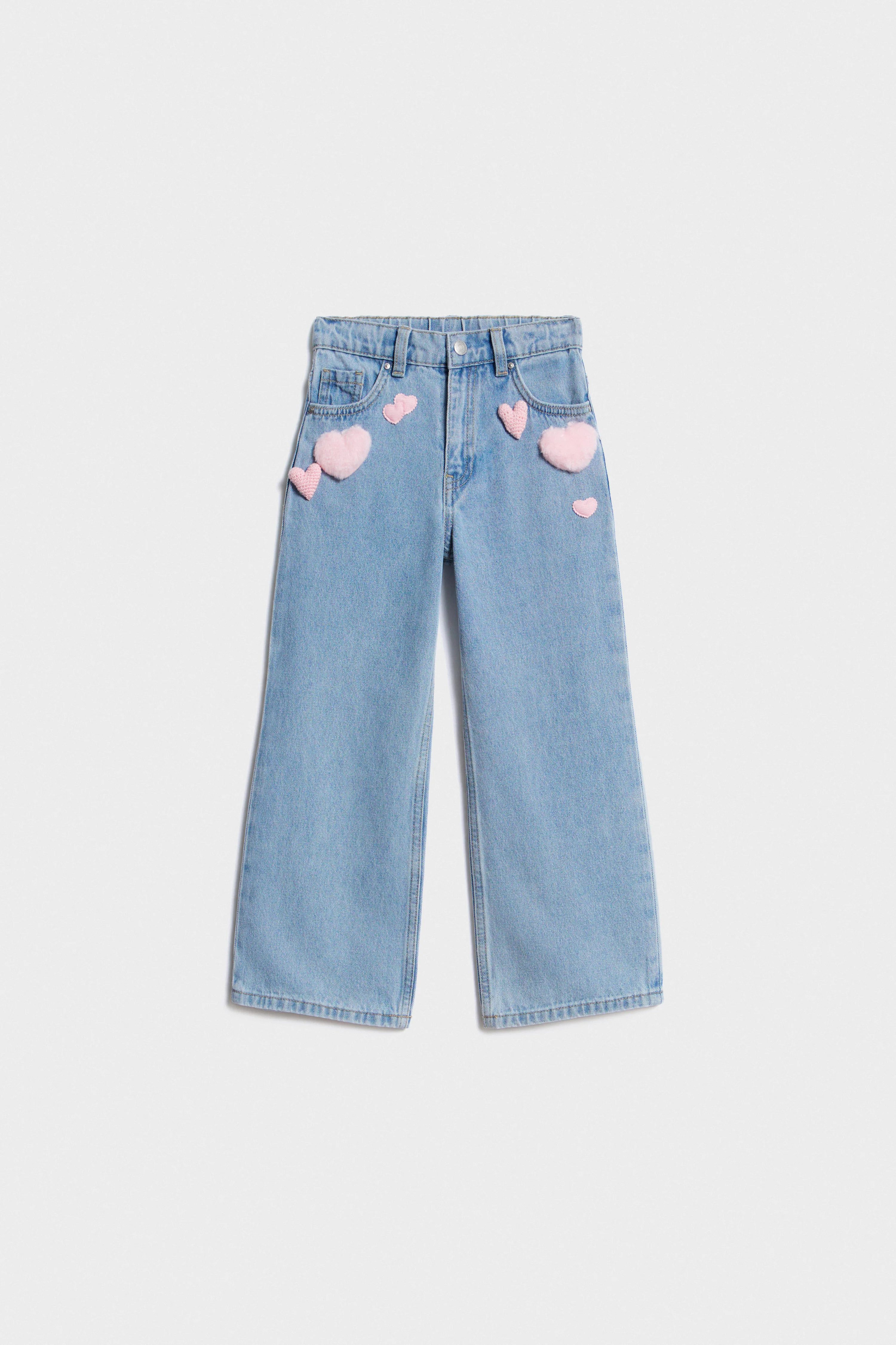 APPLIQUÉD WIDE-LEG JEANS - Image 5