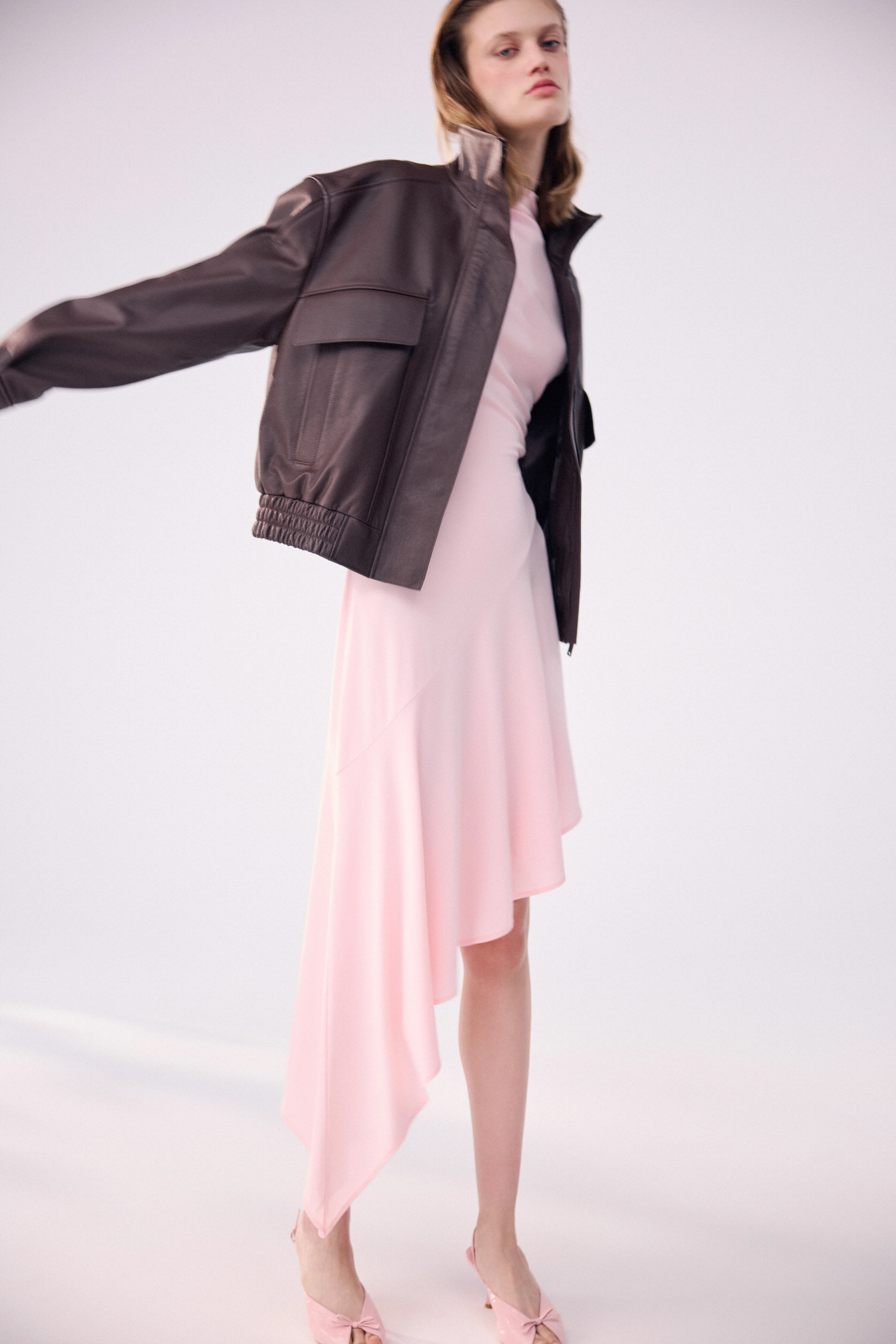 ASYMMETRIC HEM VISCOSE DRESS
