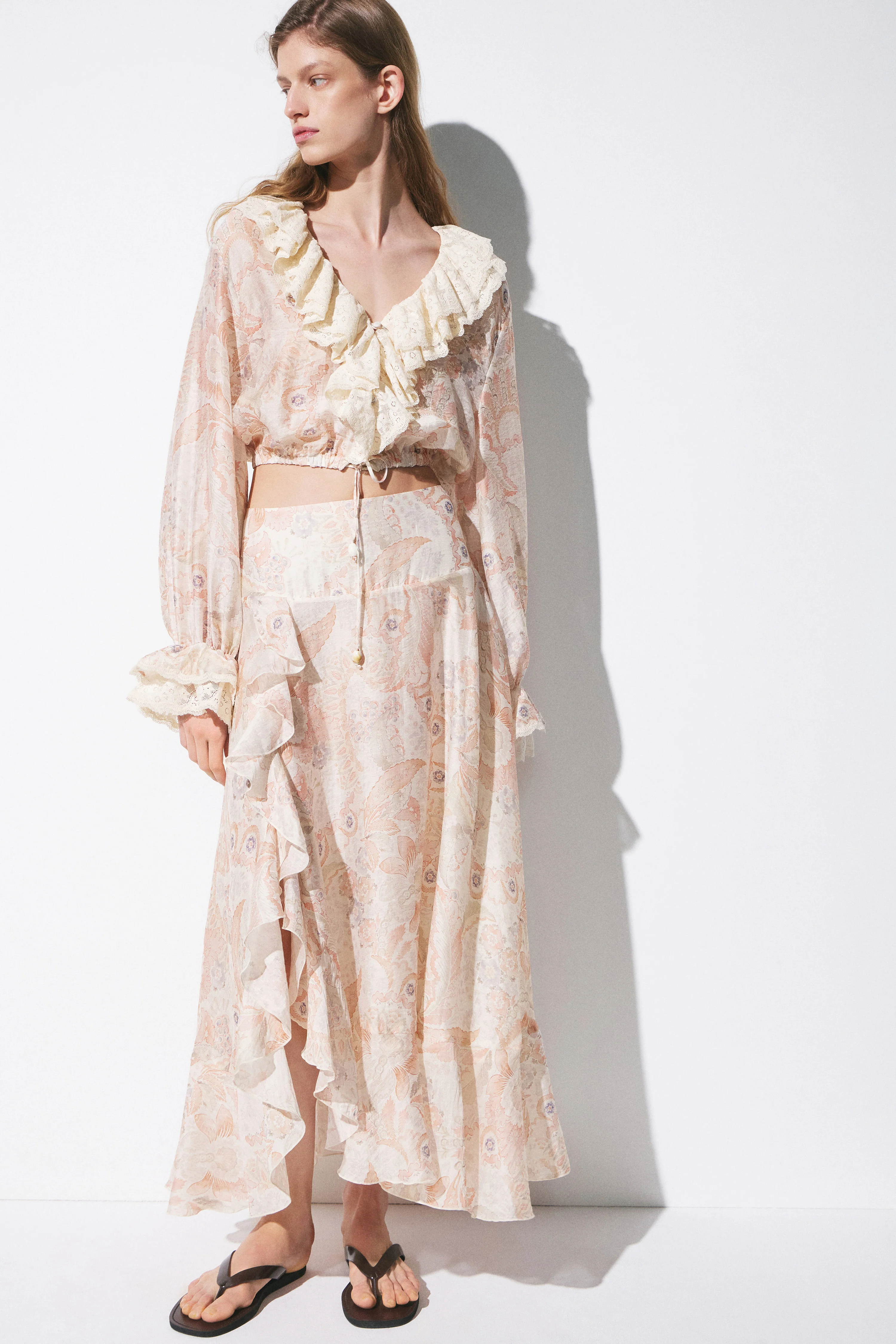 ASYMMETRIC LYOCELL-LINEN SKIRT