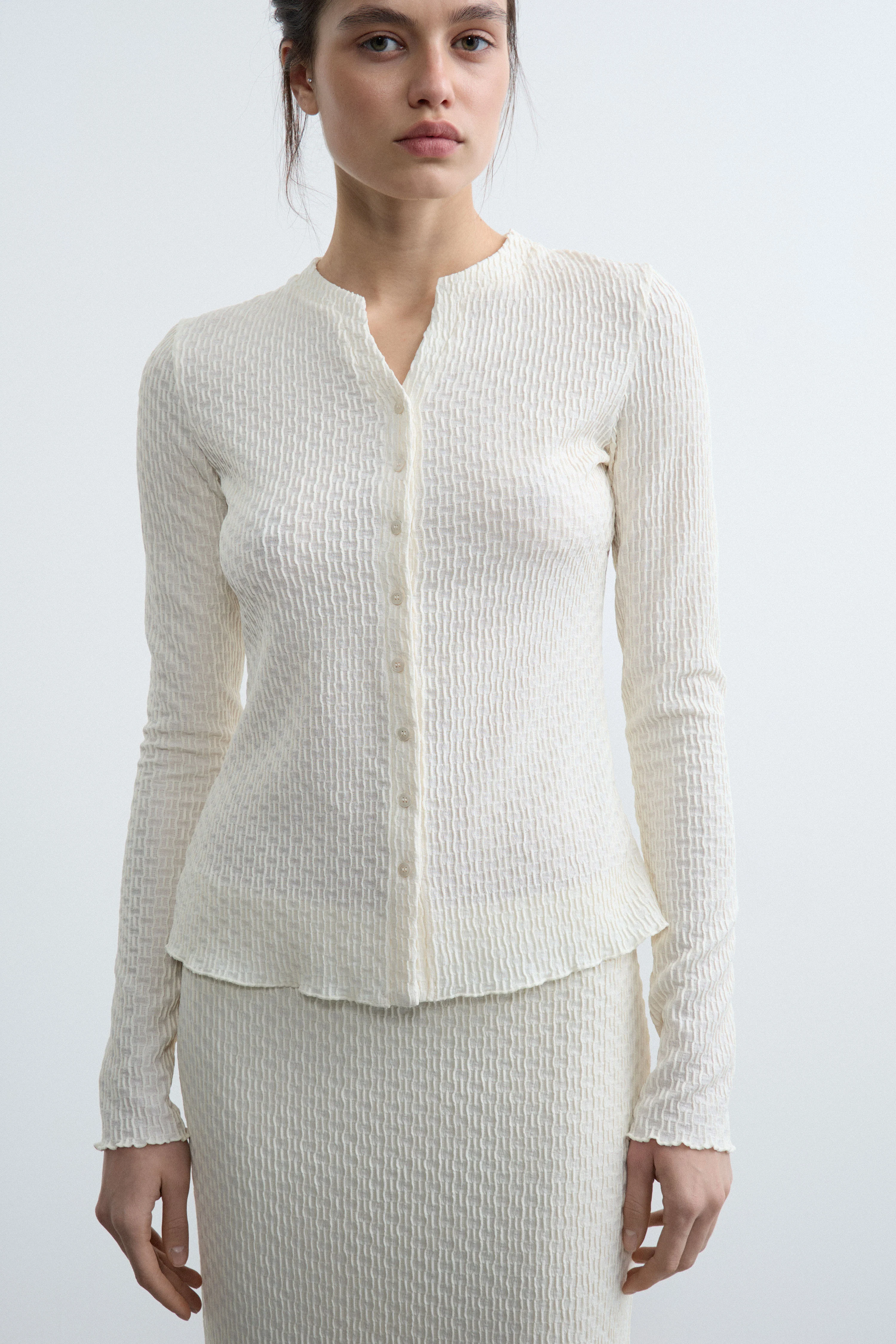 CRINKLED LONG-SLEEVED T-SHIRT - Image 3