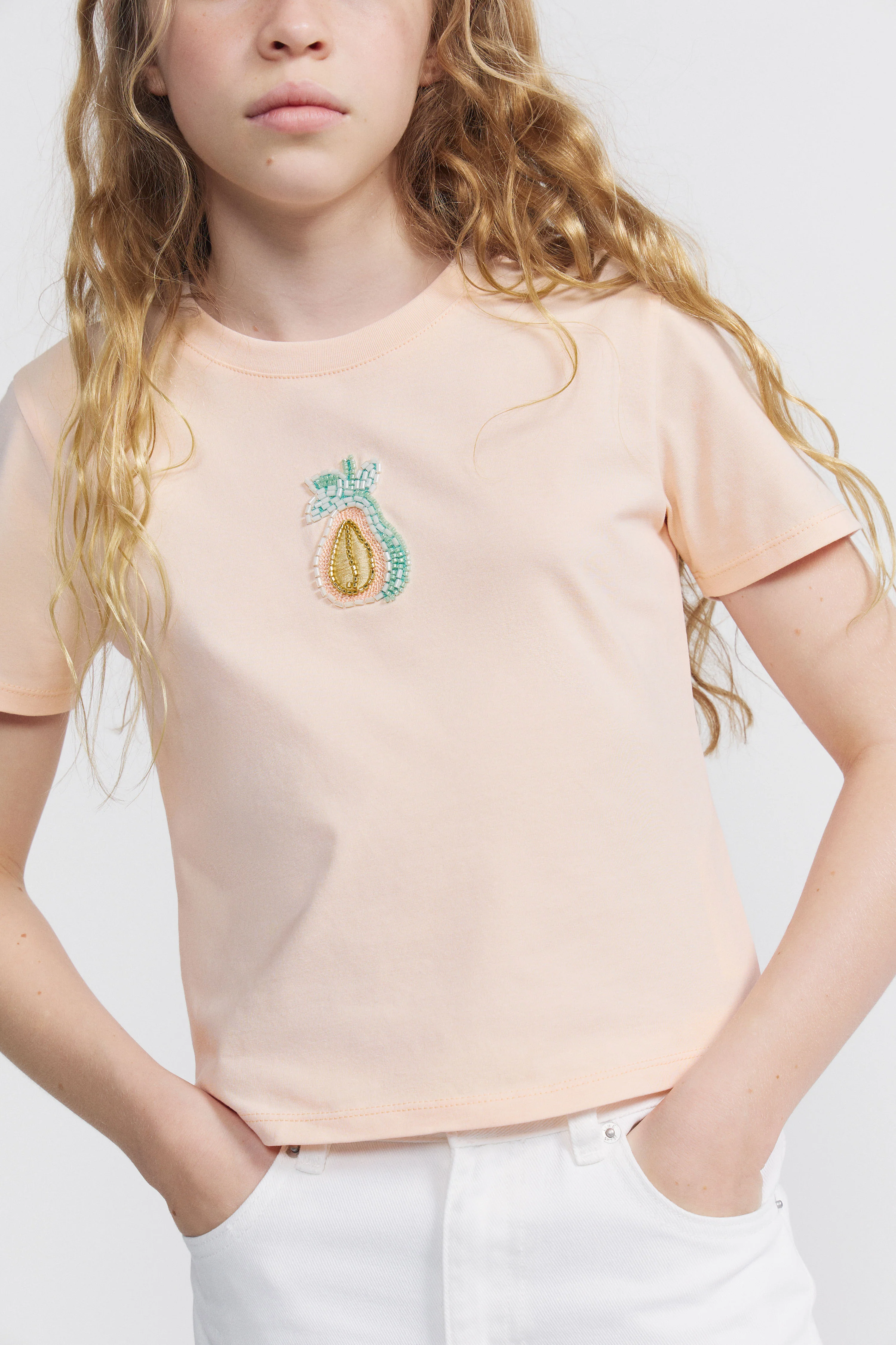 BEAD-EMBELLISHED COTTON T-SHIRT - Image 3