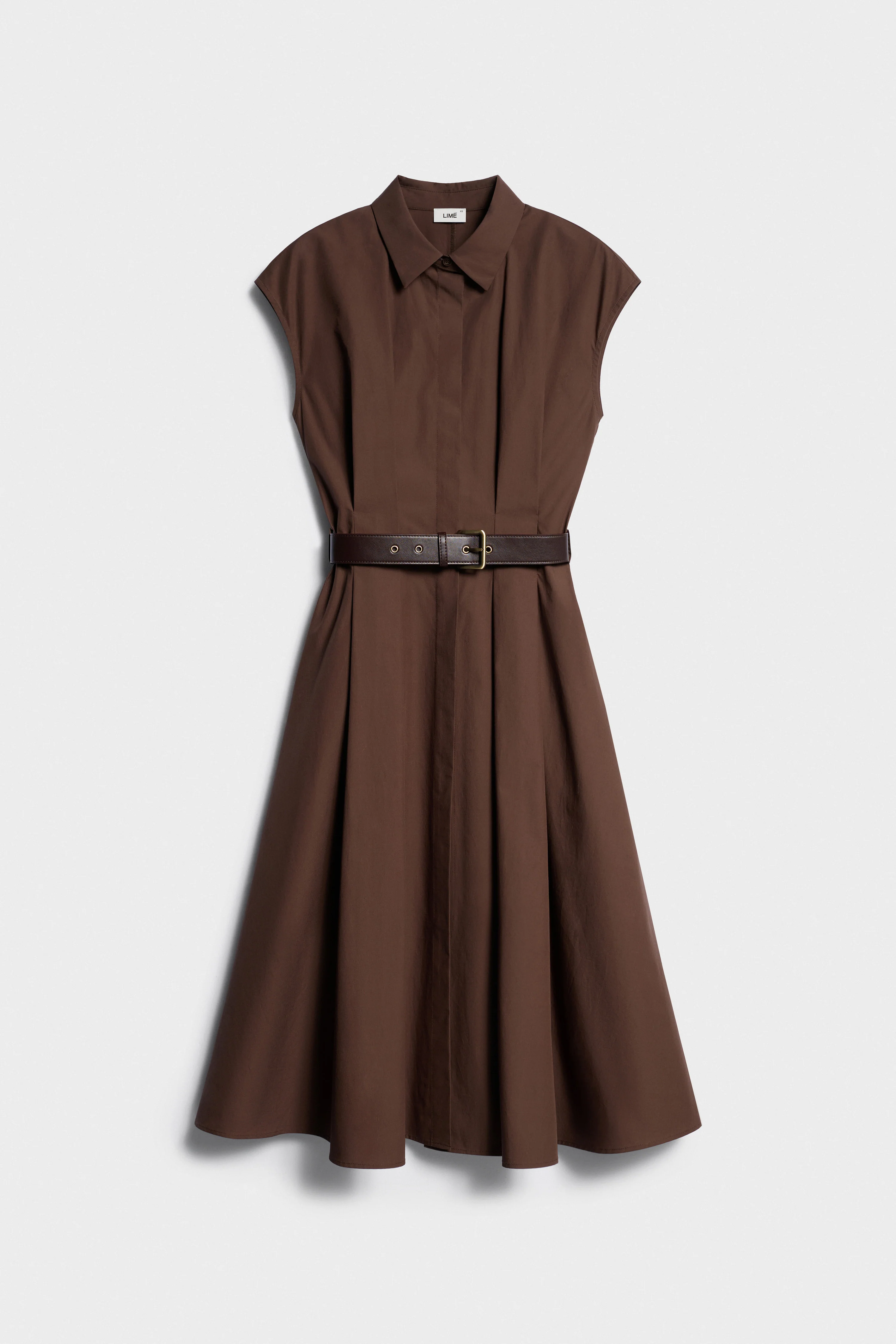 BELTED COTTON MIDI DRESS - Image 6