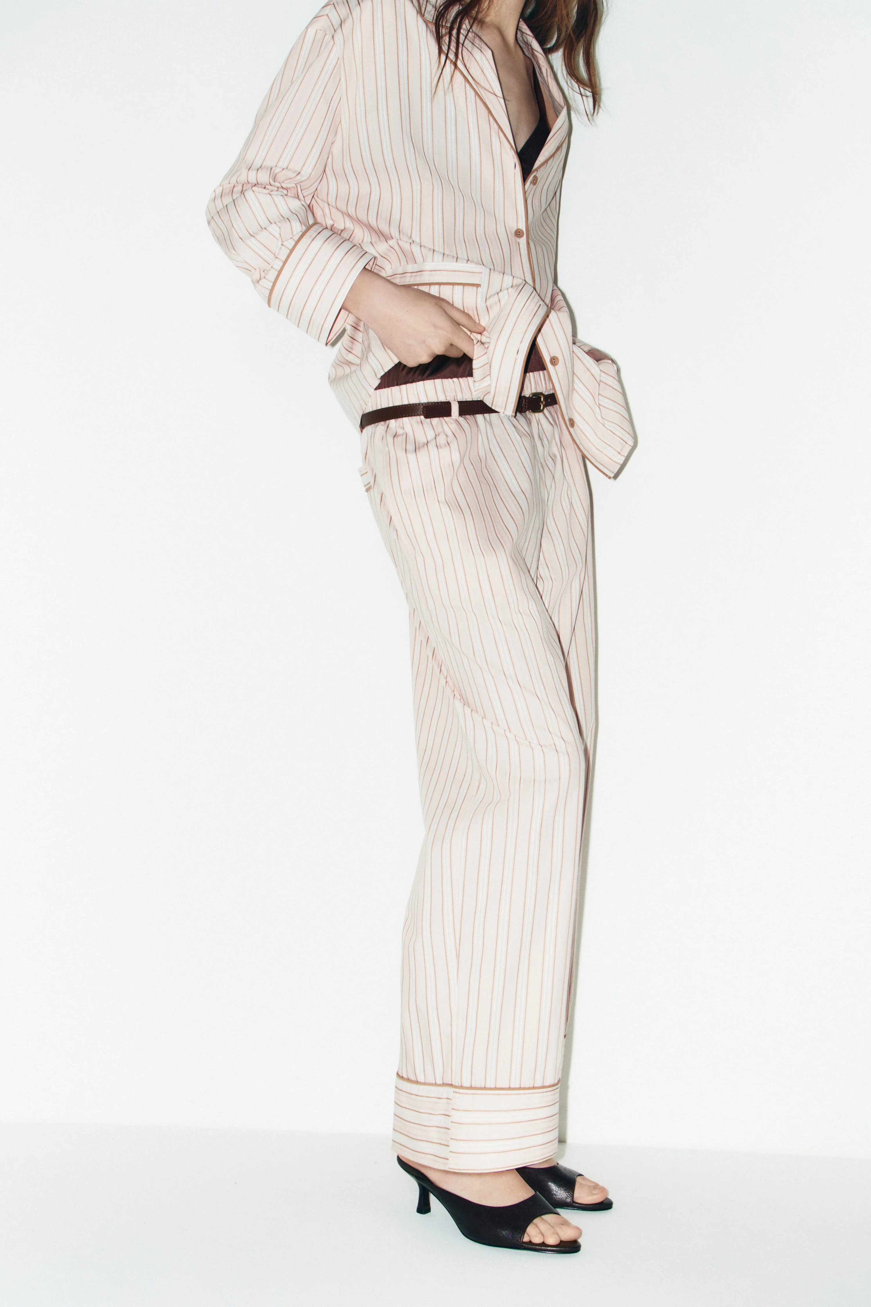 BELTED COTTON TROUSERS