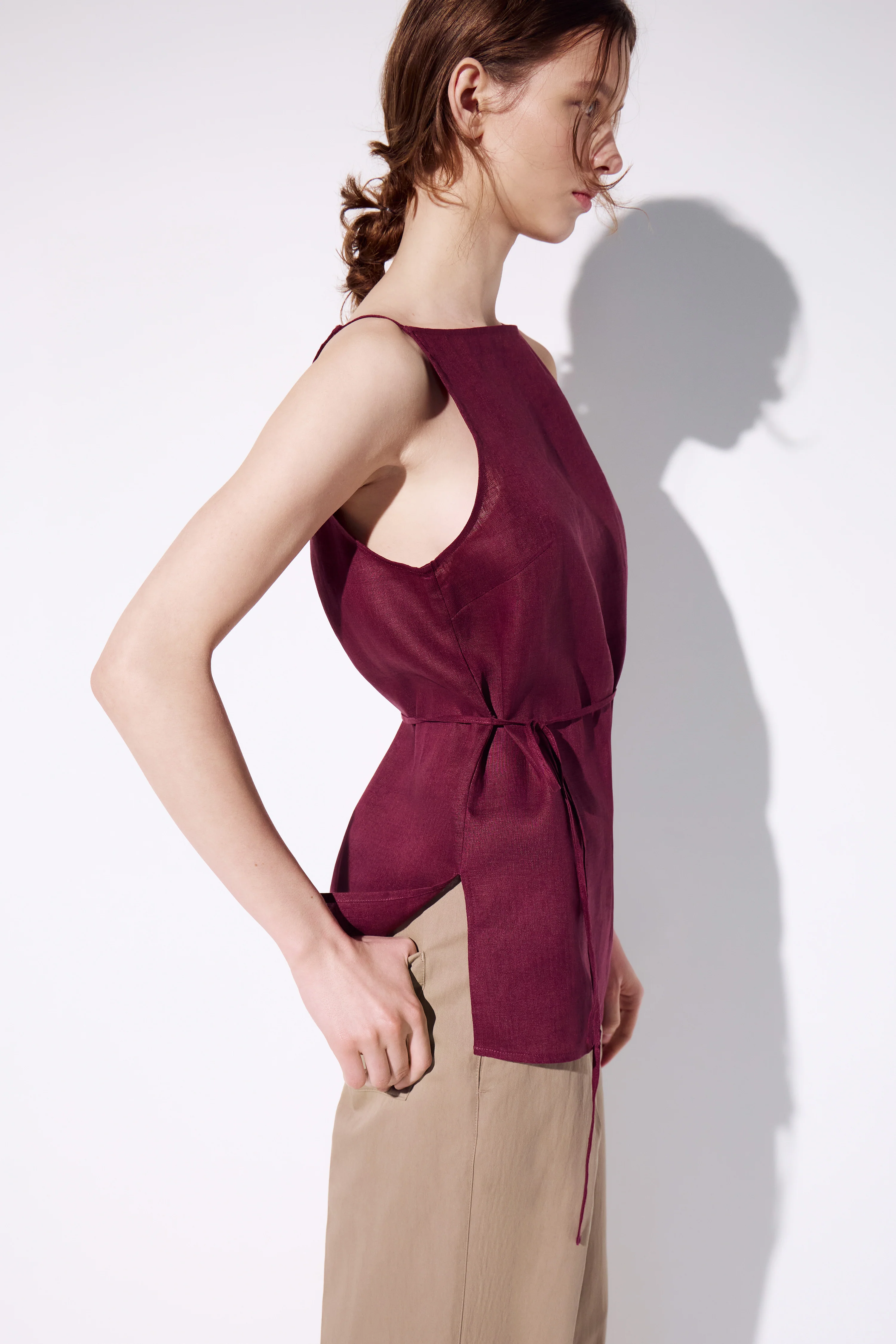 BELTED LINEN TOP - Image 3