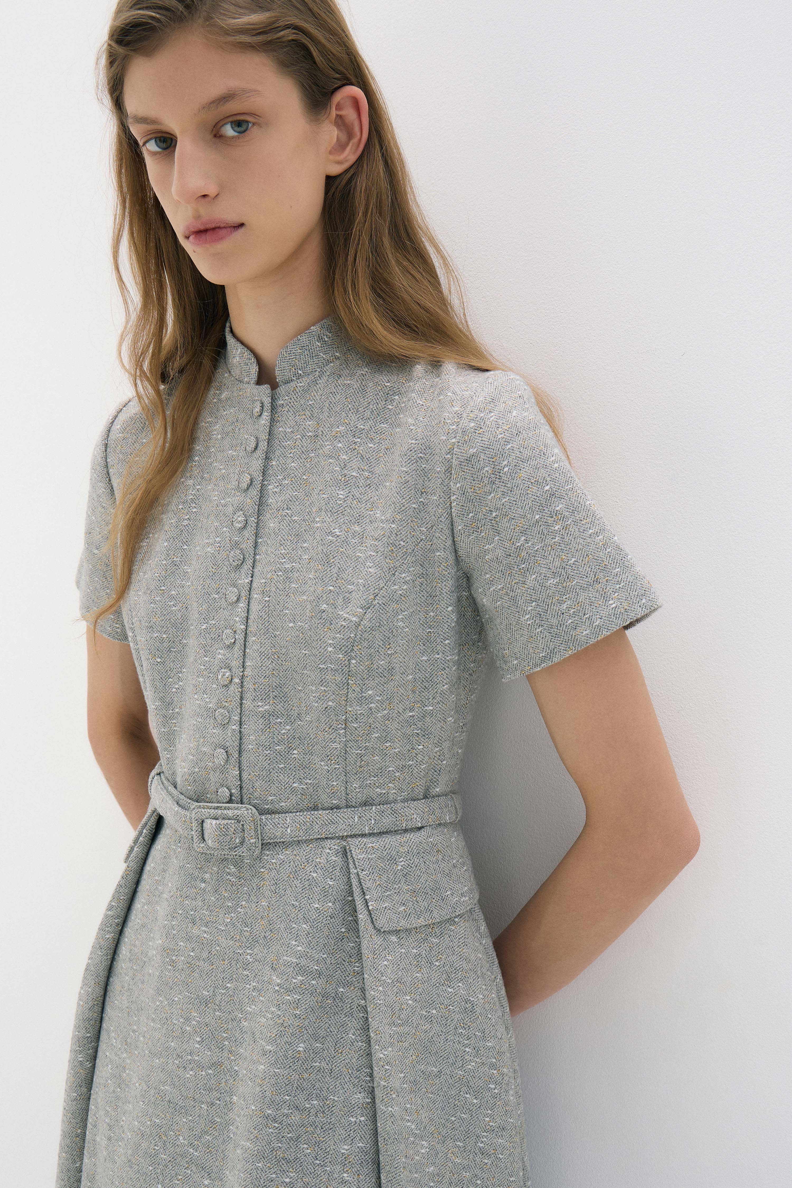 BELTED LONG DRESS - Image 3
