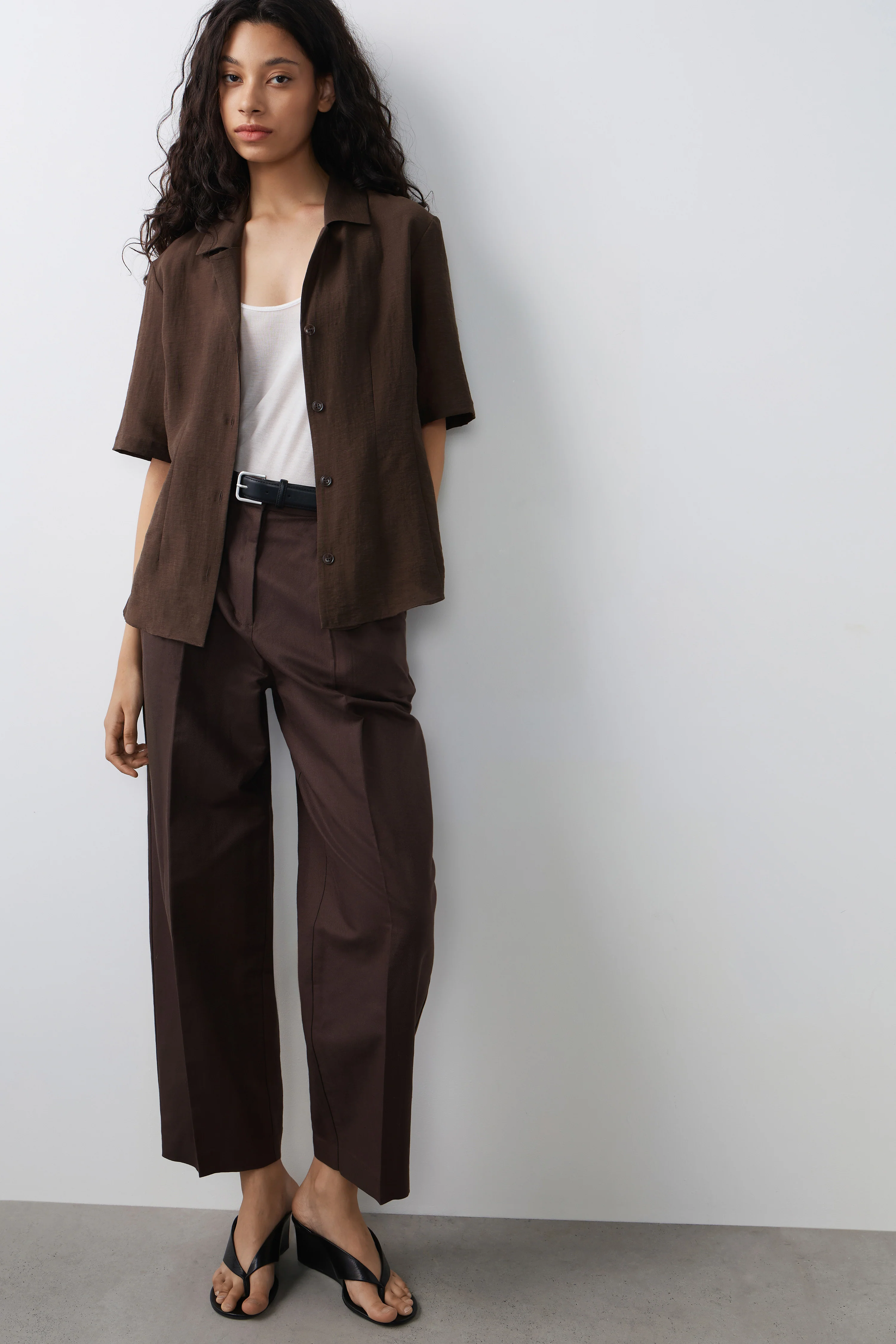 BELTED LINEN-COTTON TROUSERS - Image 3