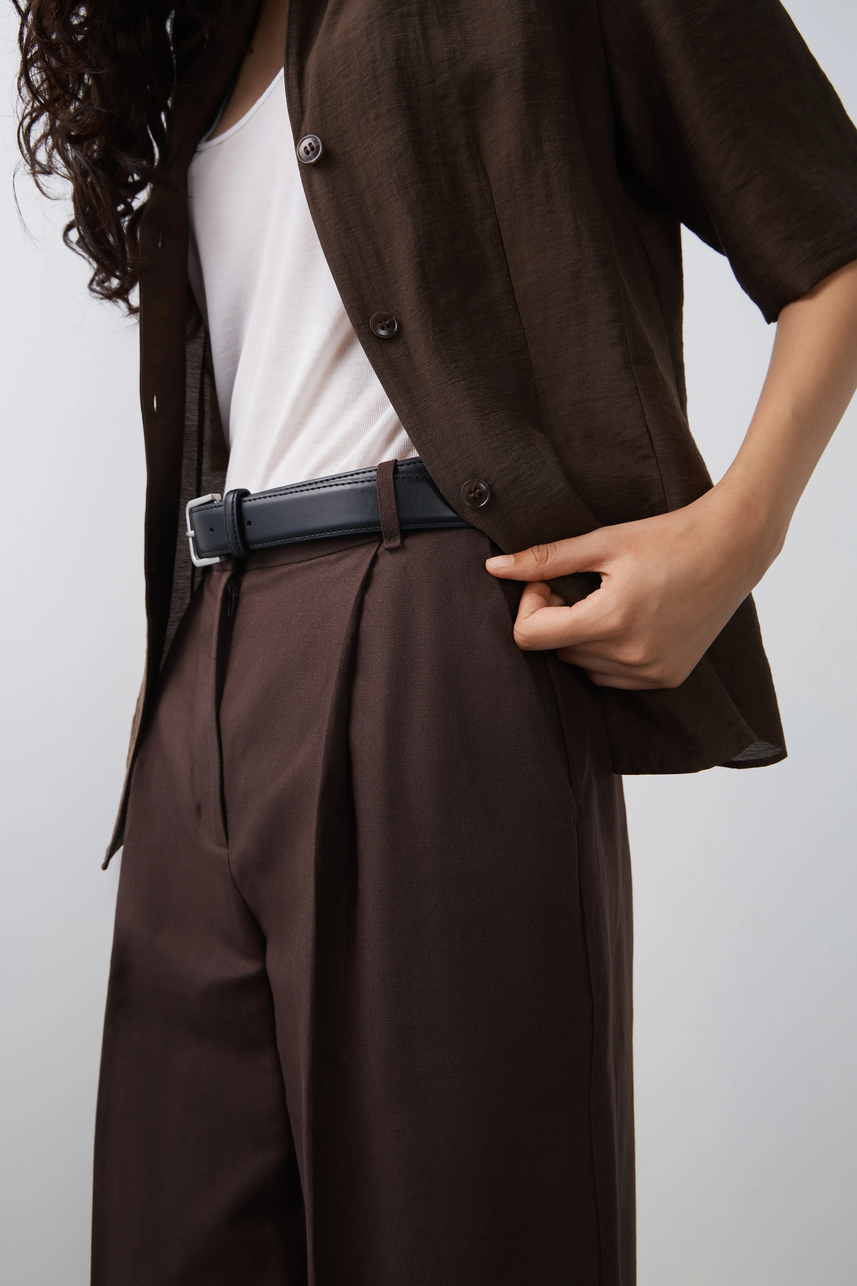BELTED LINEN-COTTON TROUSERS - Image 4