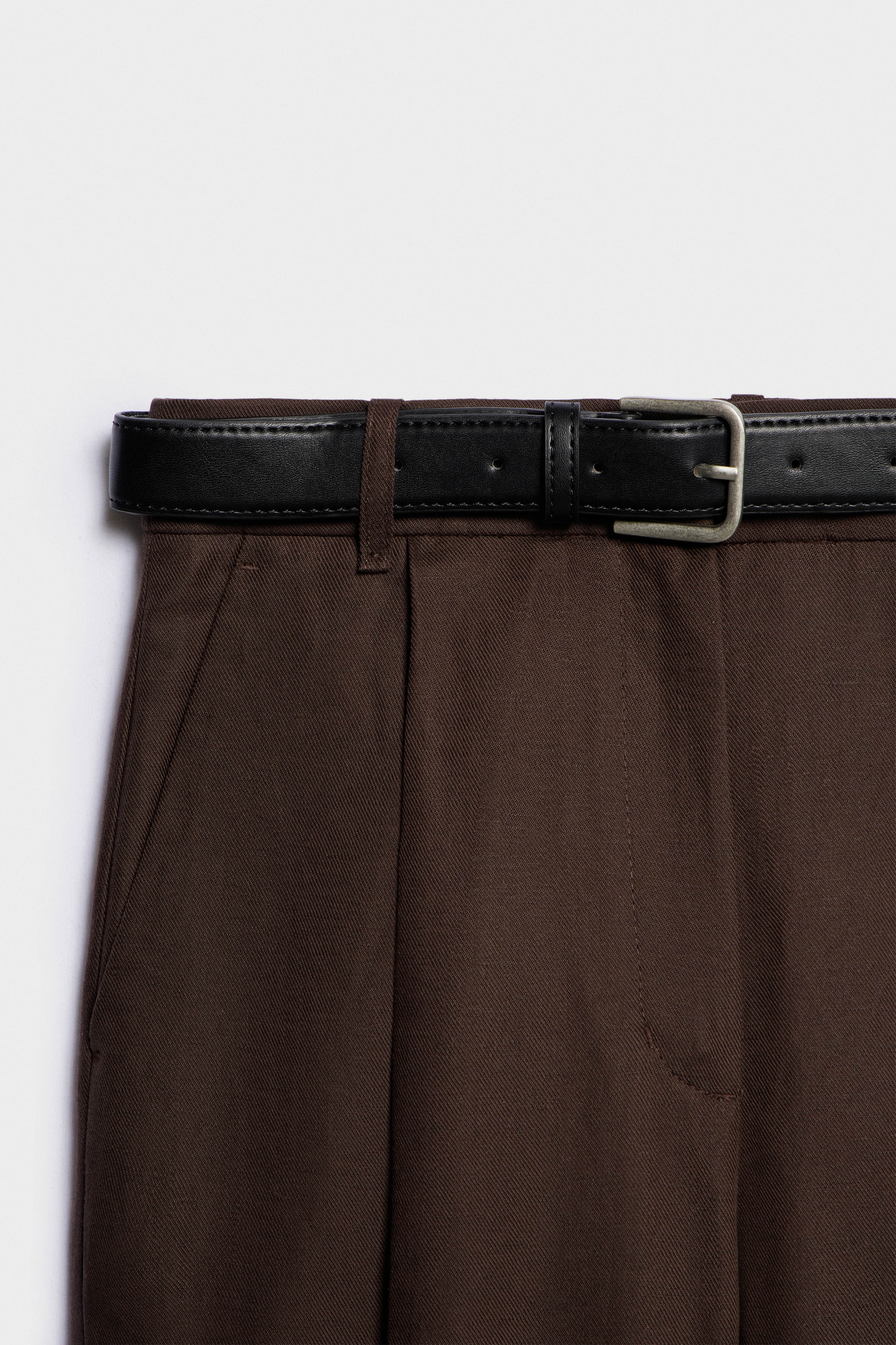 BELTED LINEN-COTTON TROUSERS - Image 8