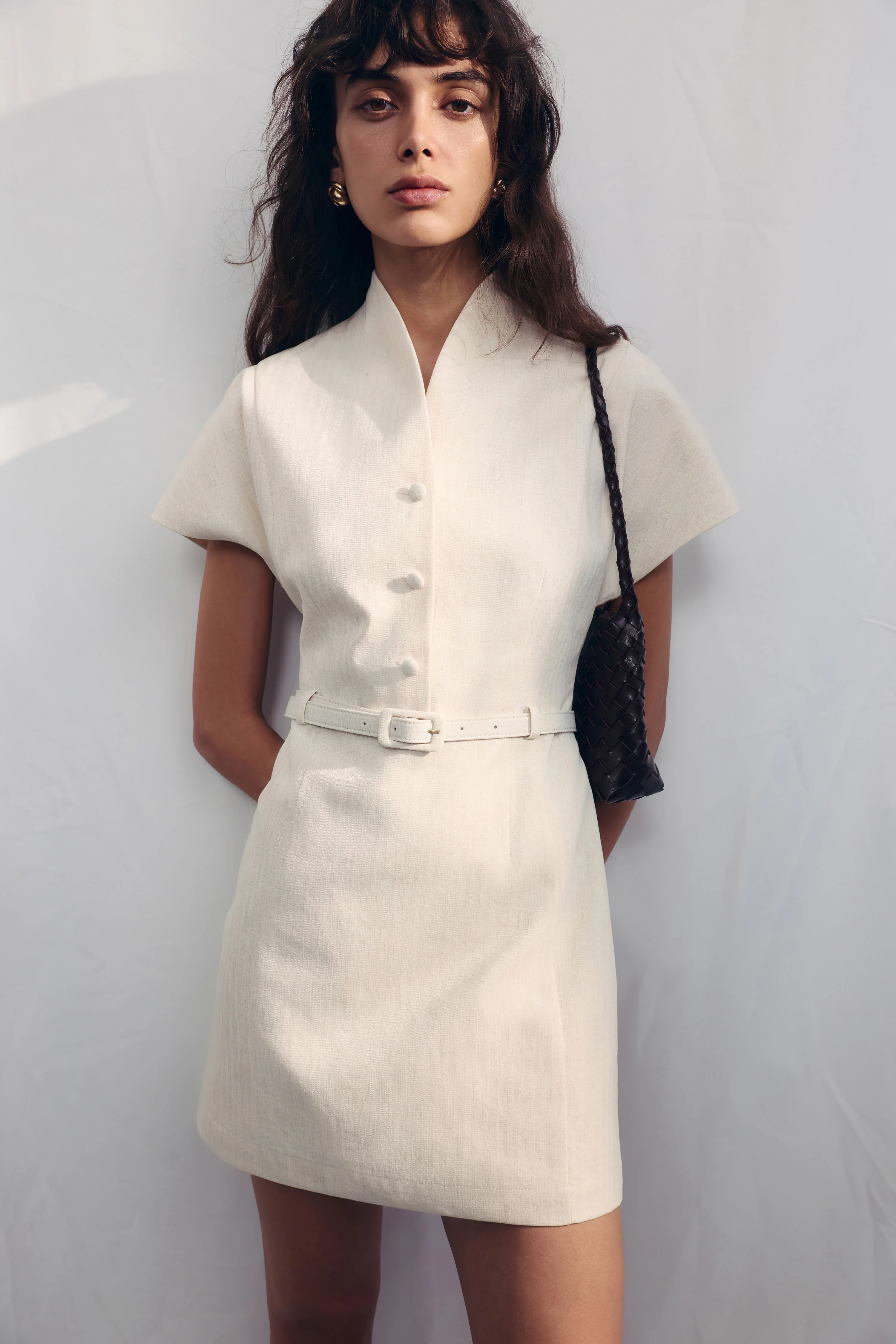 BELTED MINI DRESS