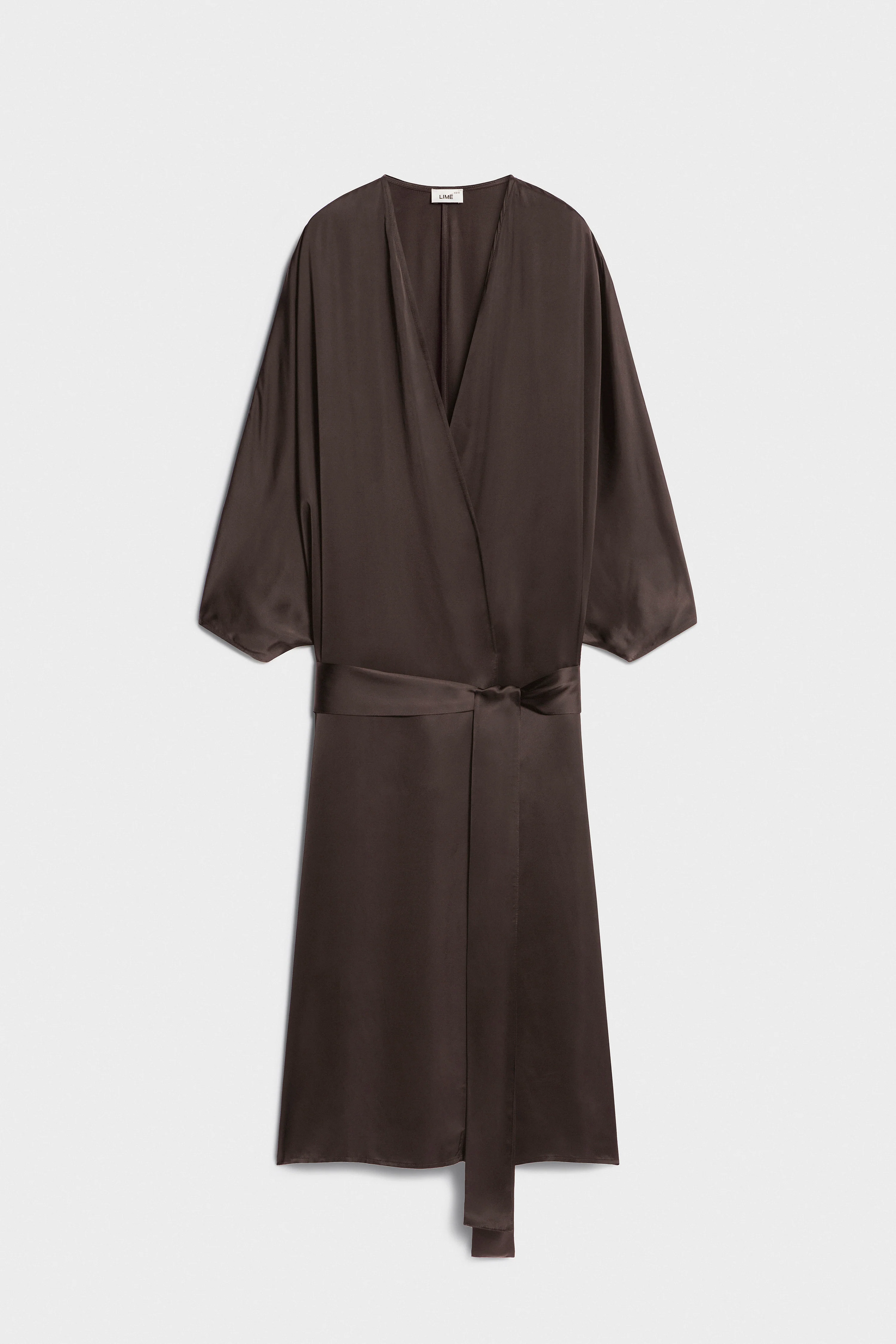 BELTED SATIN KIMONO - Image 4