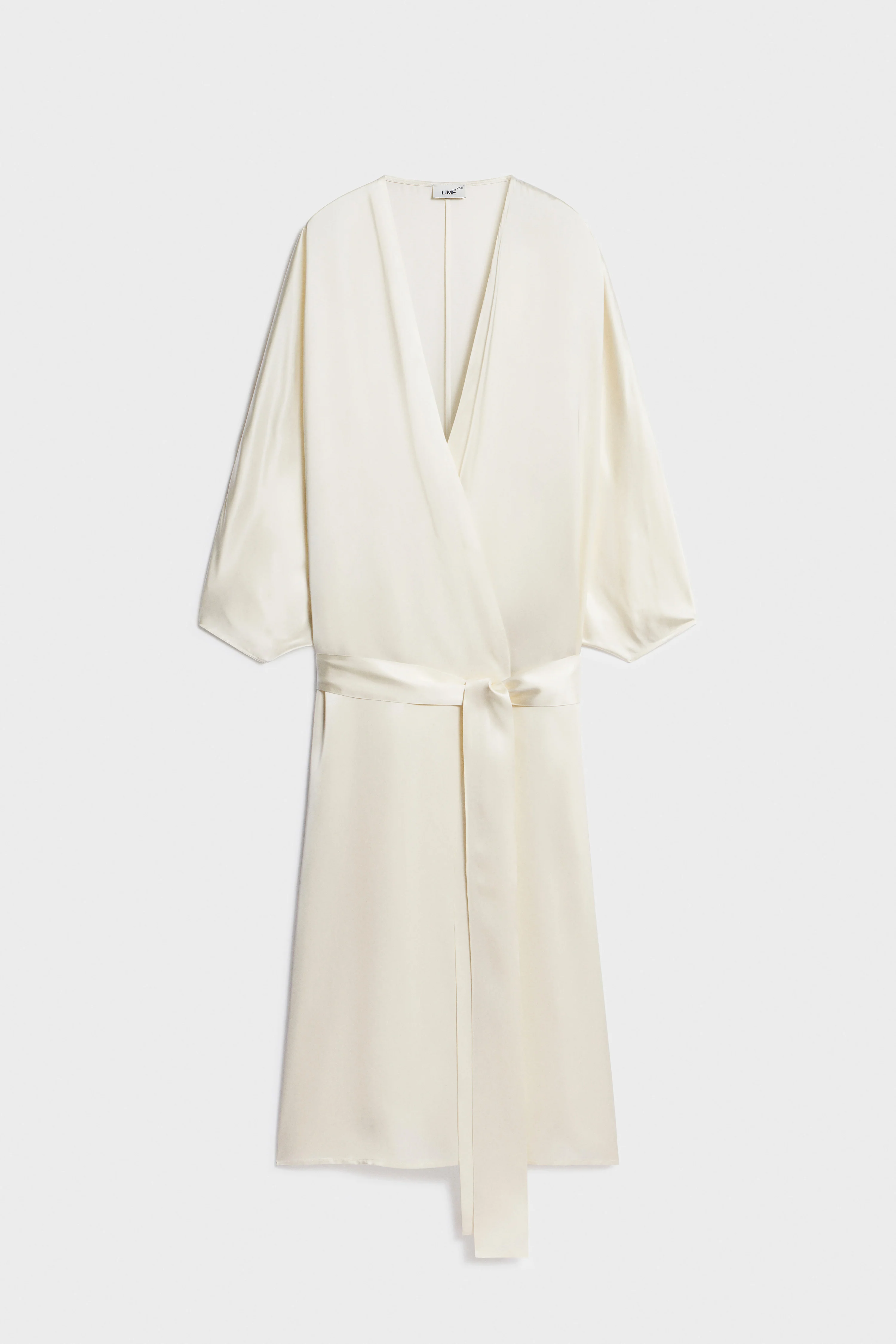 BELTED SATIN KIMONO - Image 4