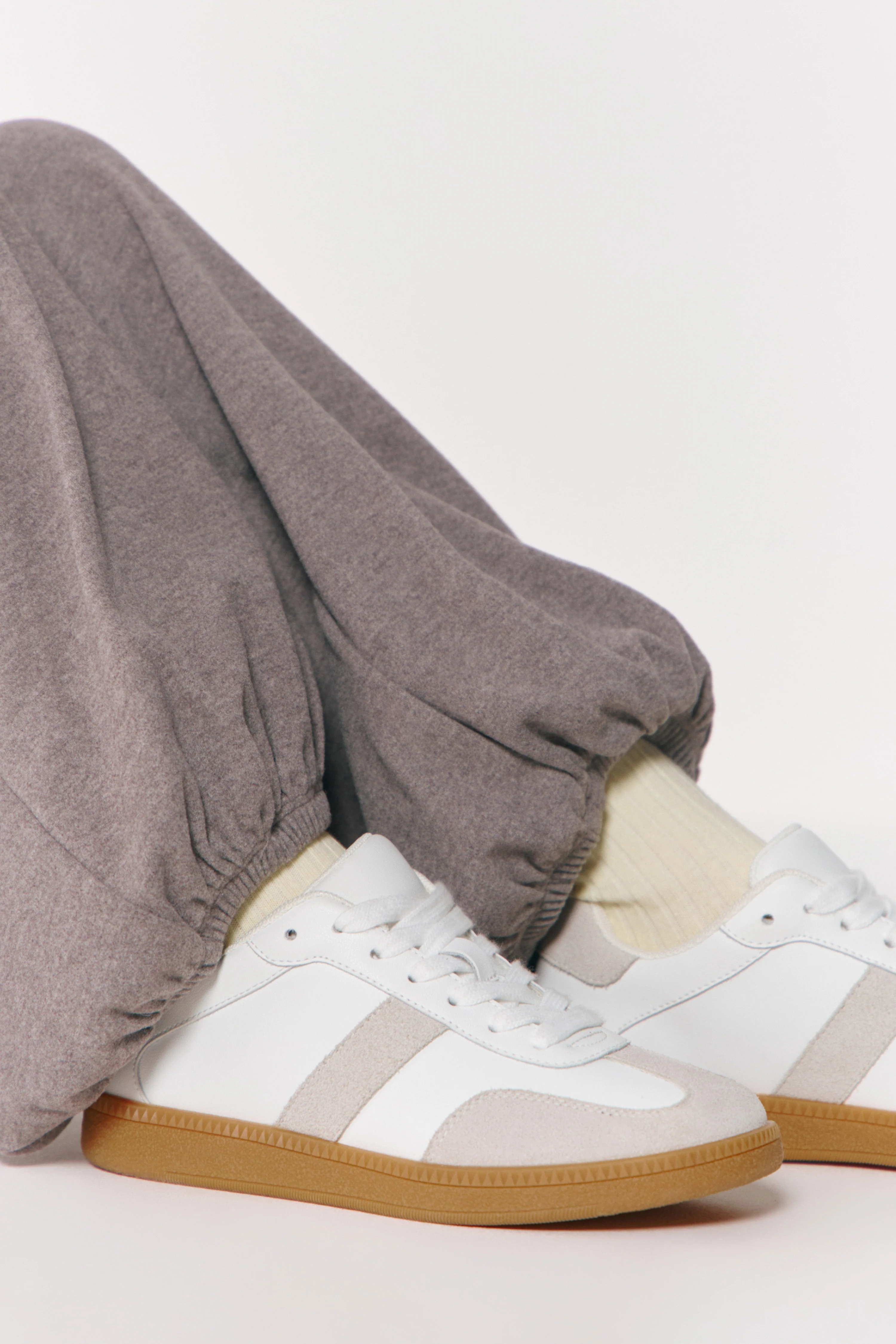 SUEDE-TRIM LEATHER TRAINERS - Image 3