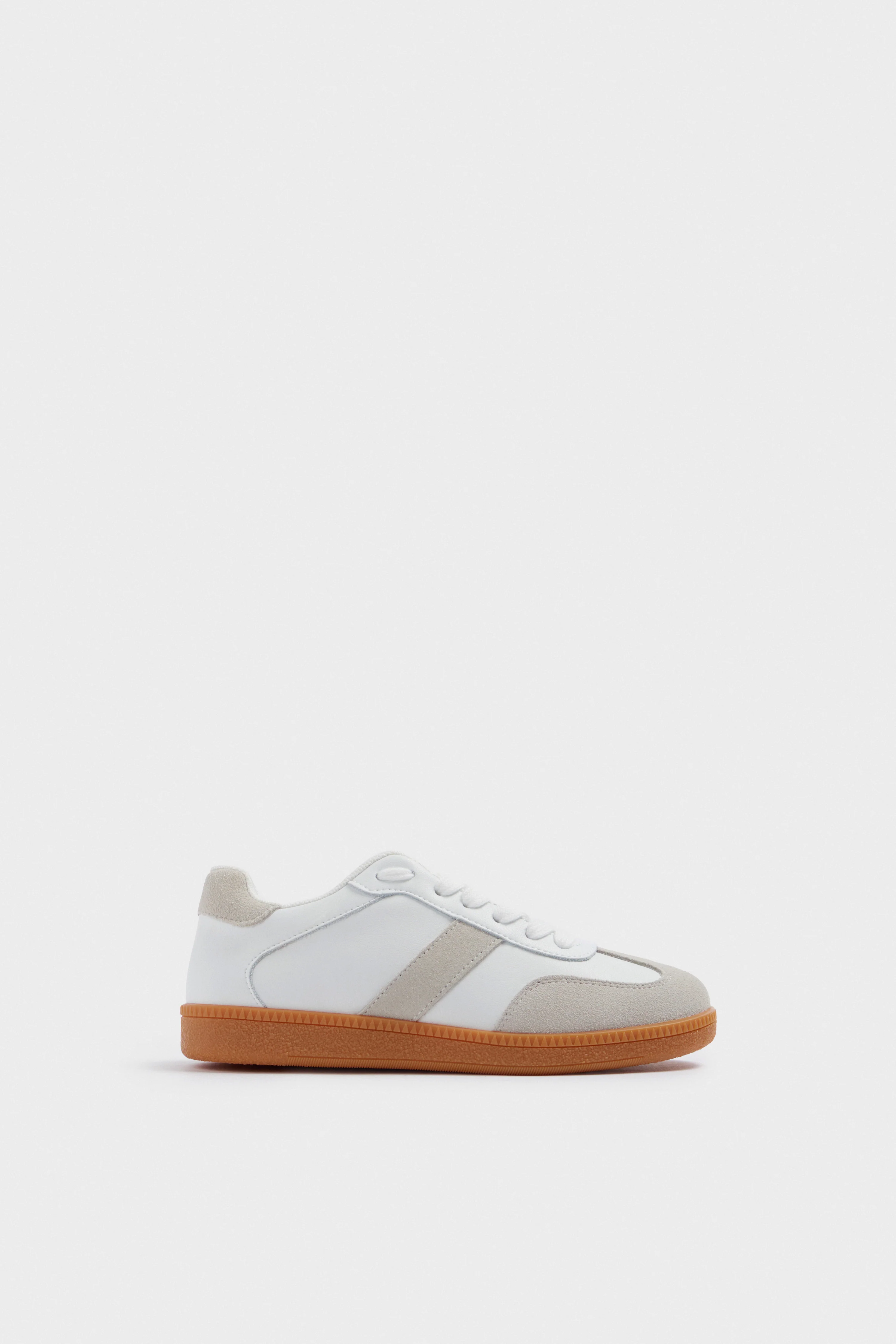 SUEDE-TRIM LEATHER TRAINERS - Image 4