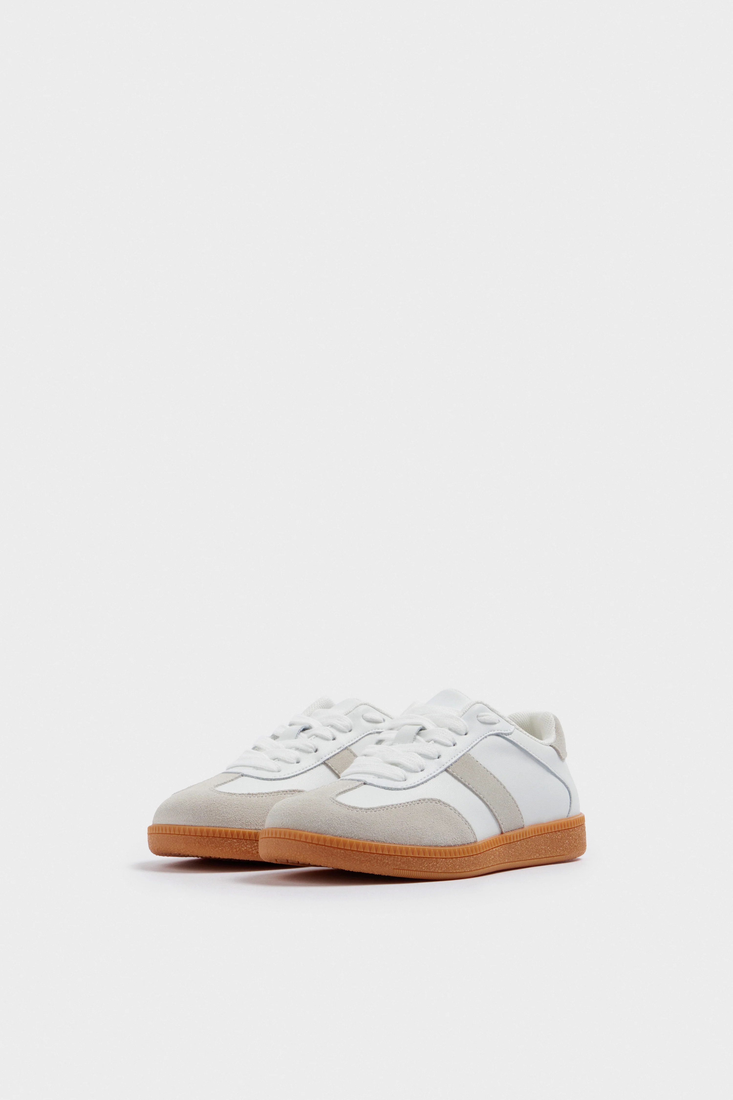 SUEDE-TRIM LEATHER TRAINERS - Image 5