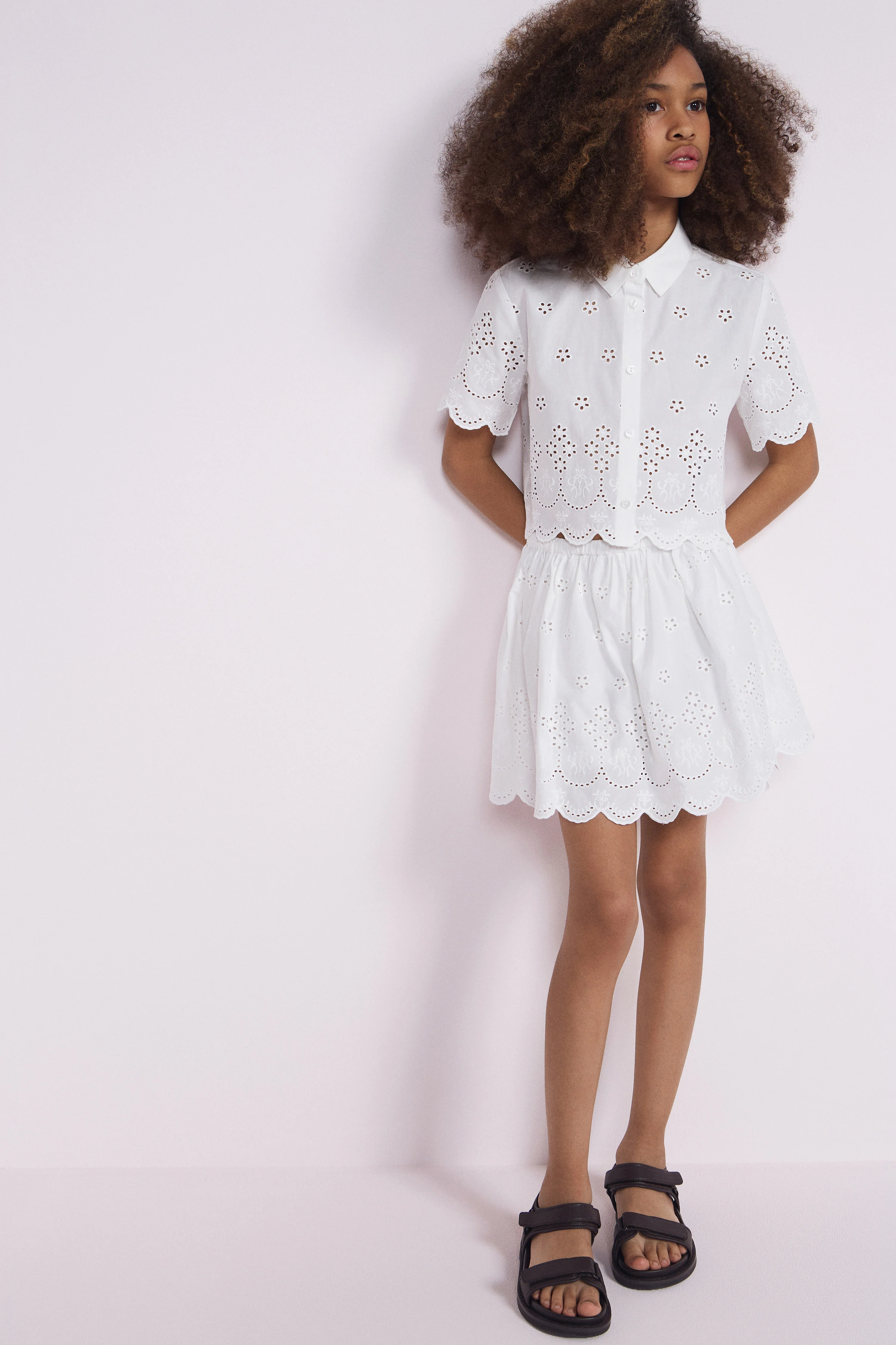 BRODERIE ANGLAISE COTTON SKORT - Image 3