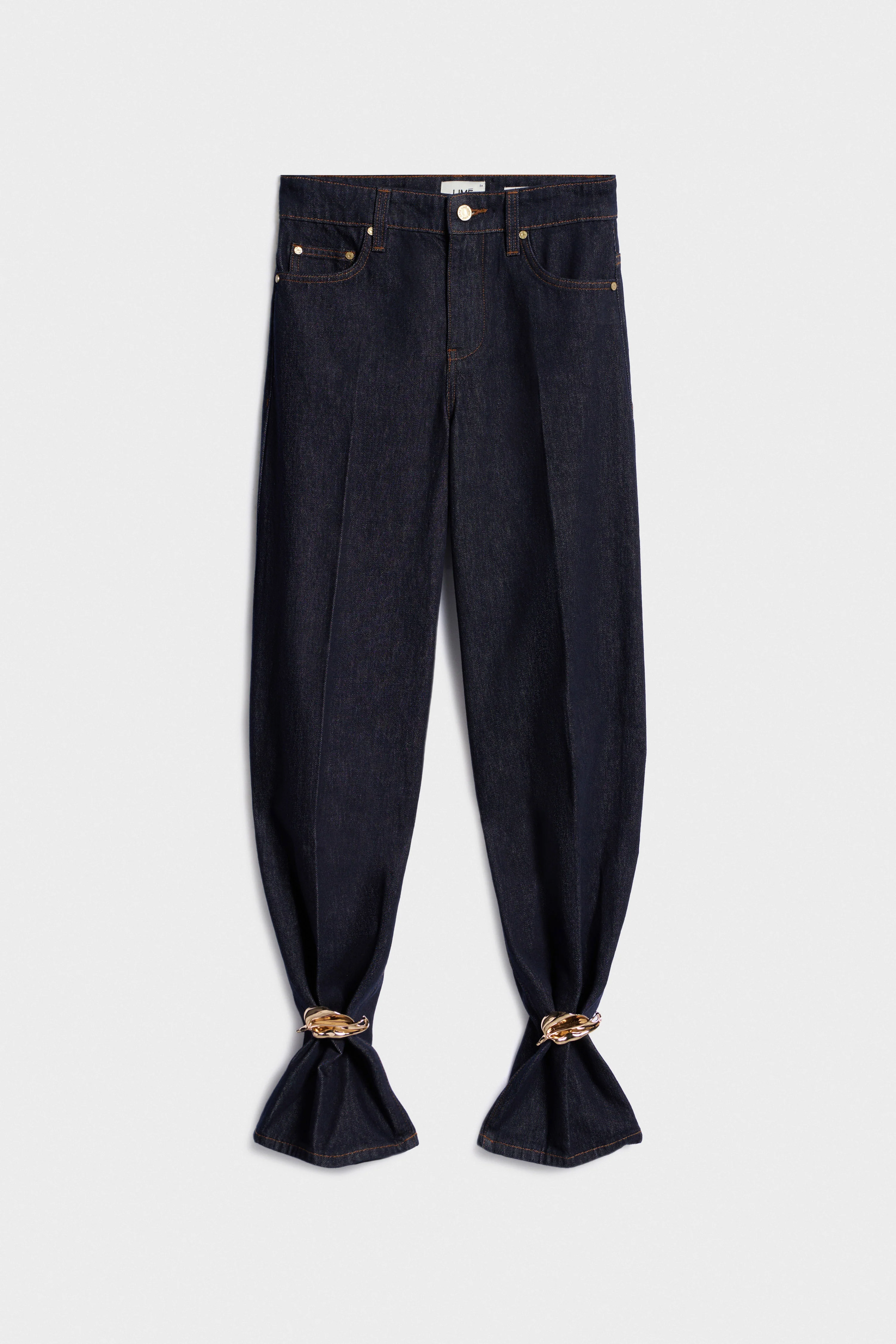 BROOCH-DETAIL BALLOON JEANS - Image 7