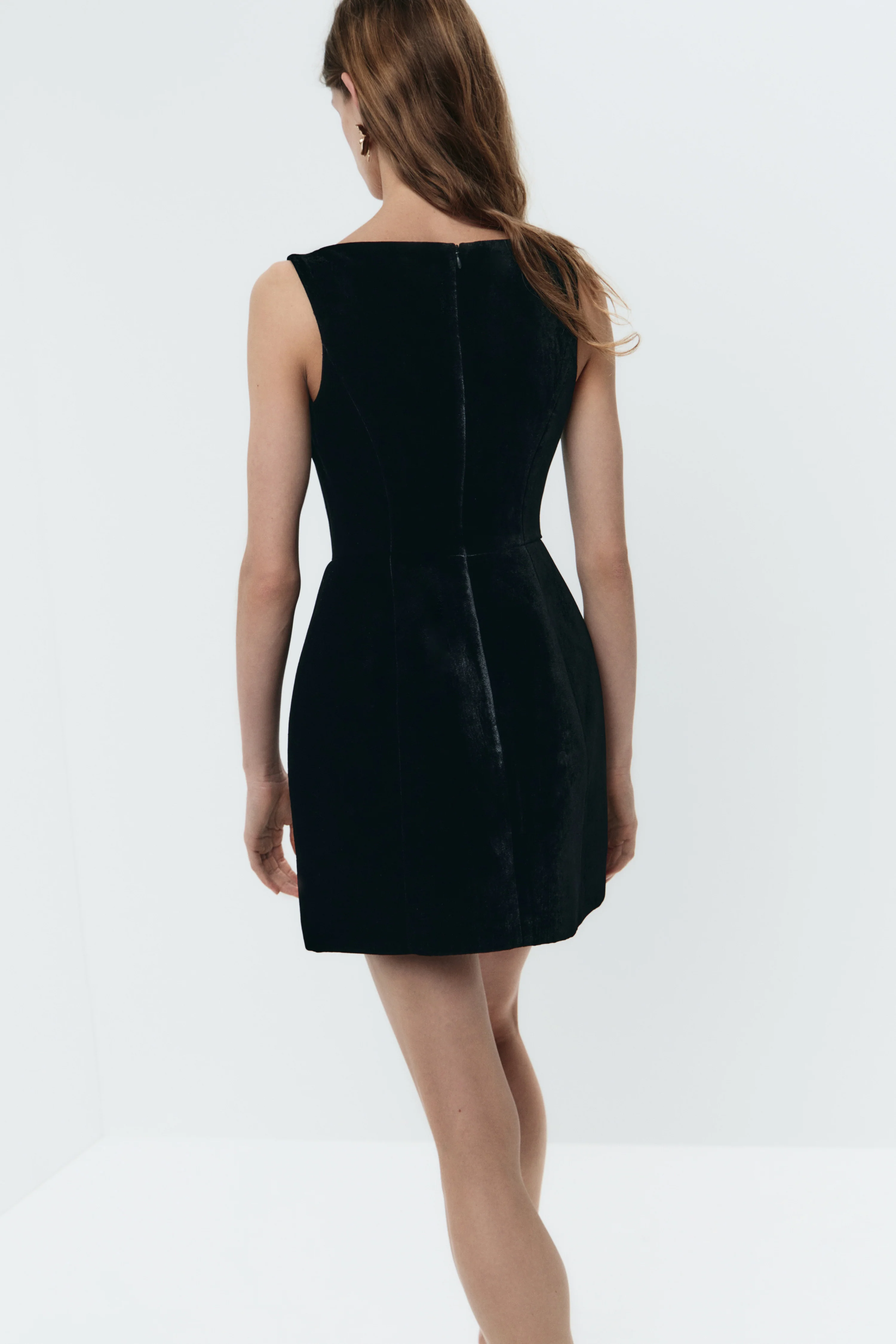 BUBBLE-HEM VELVET DRESS - Image 3