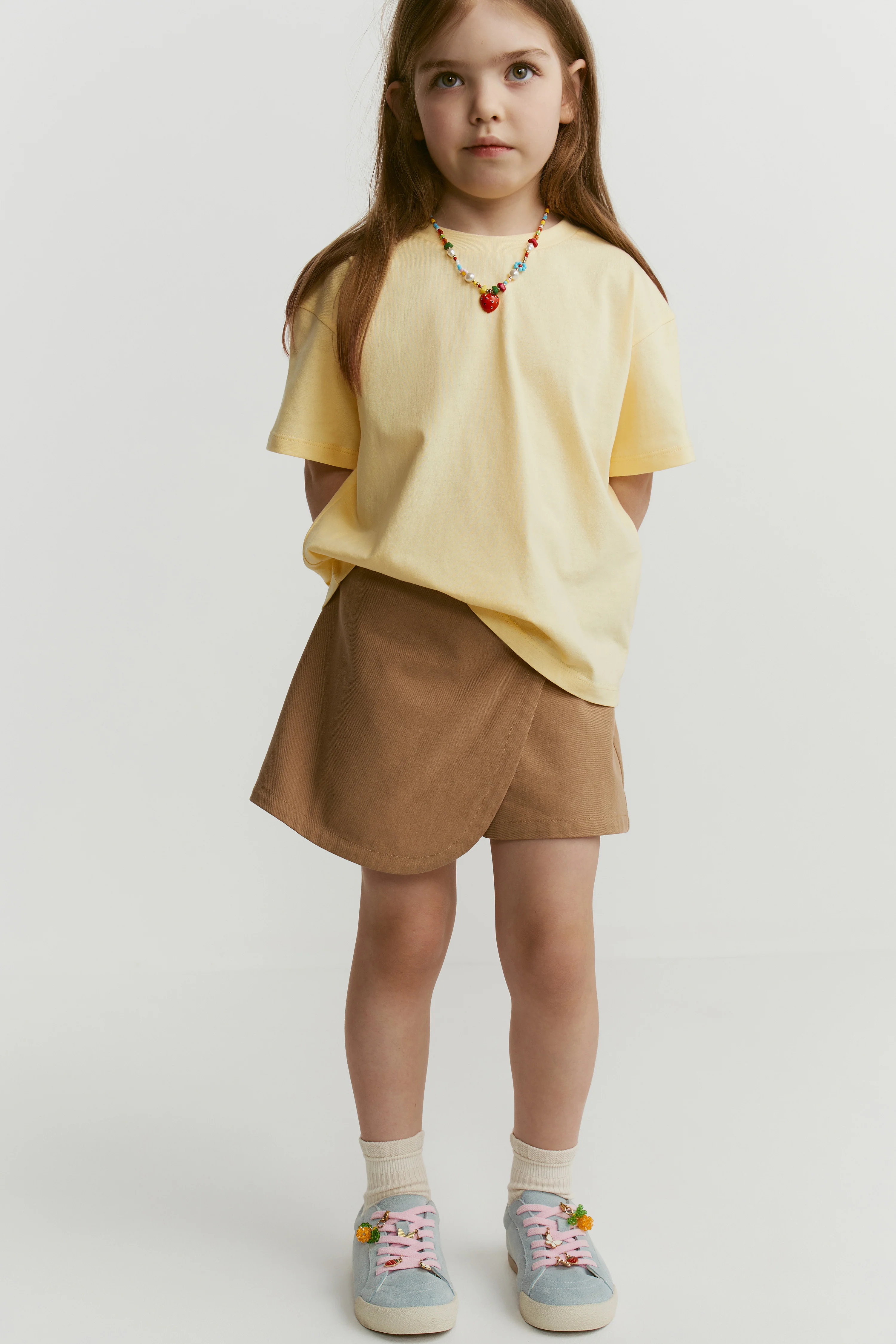COTTON-VISCOSE WRAPOVER SKORT - Image 4