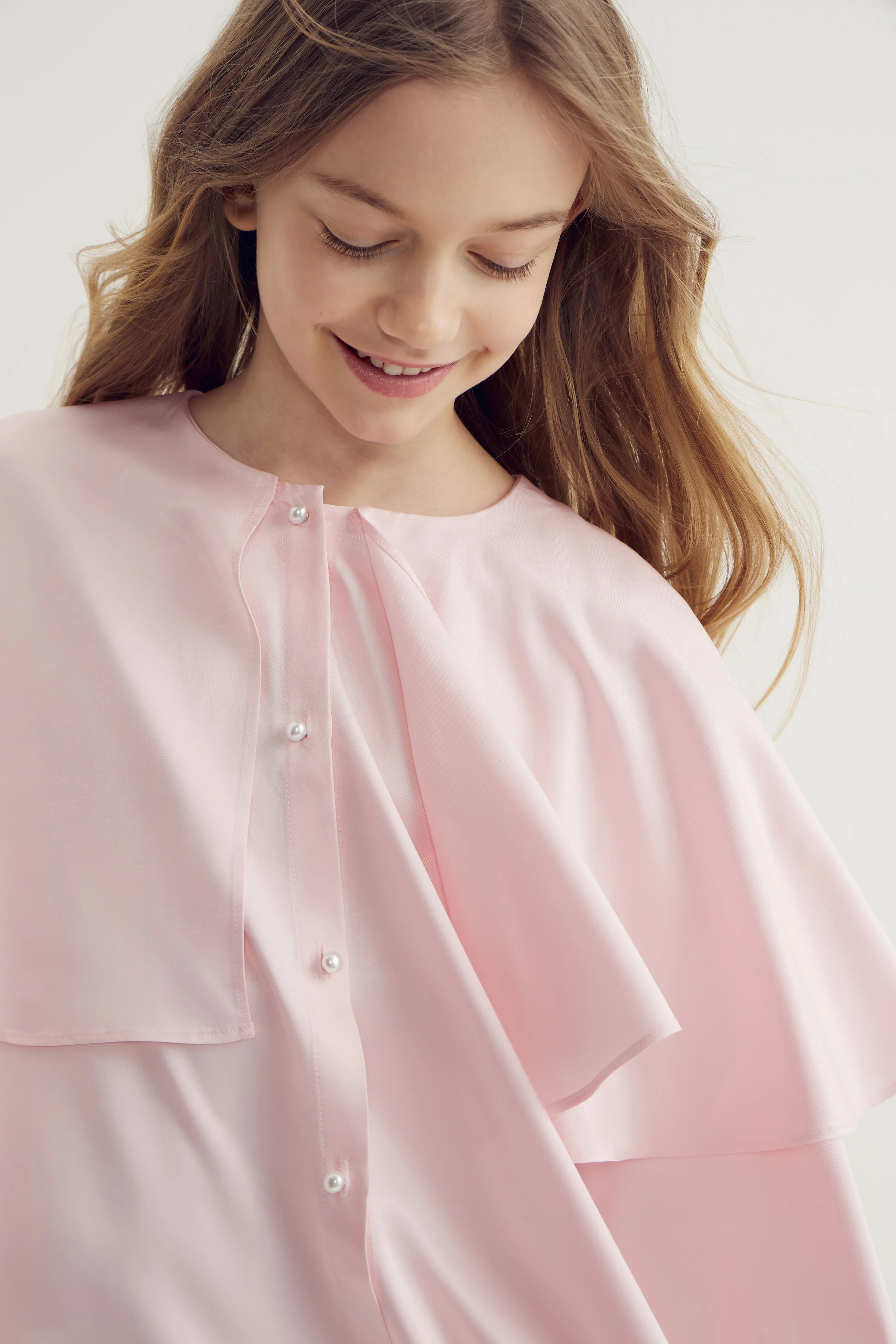 CAPE-DETAIL SATIN DRESS - Image 4
