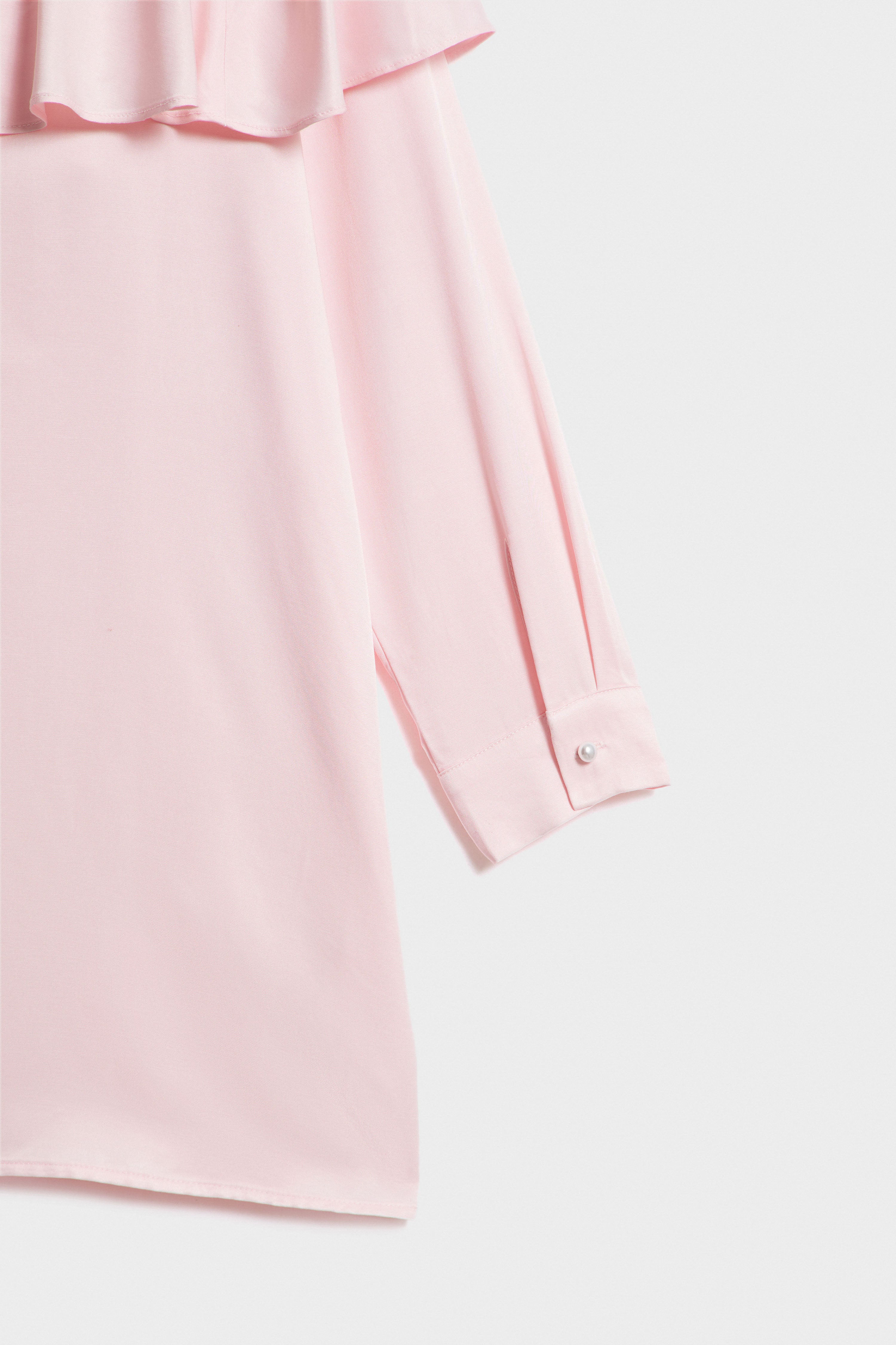 CAPE-DETAIL SATIN DRESS - Image 9