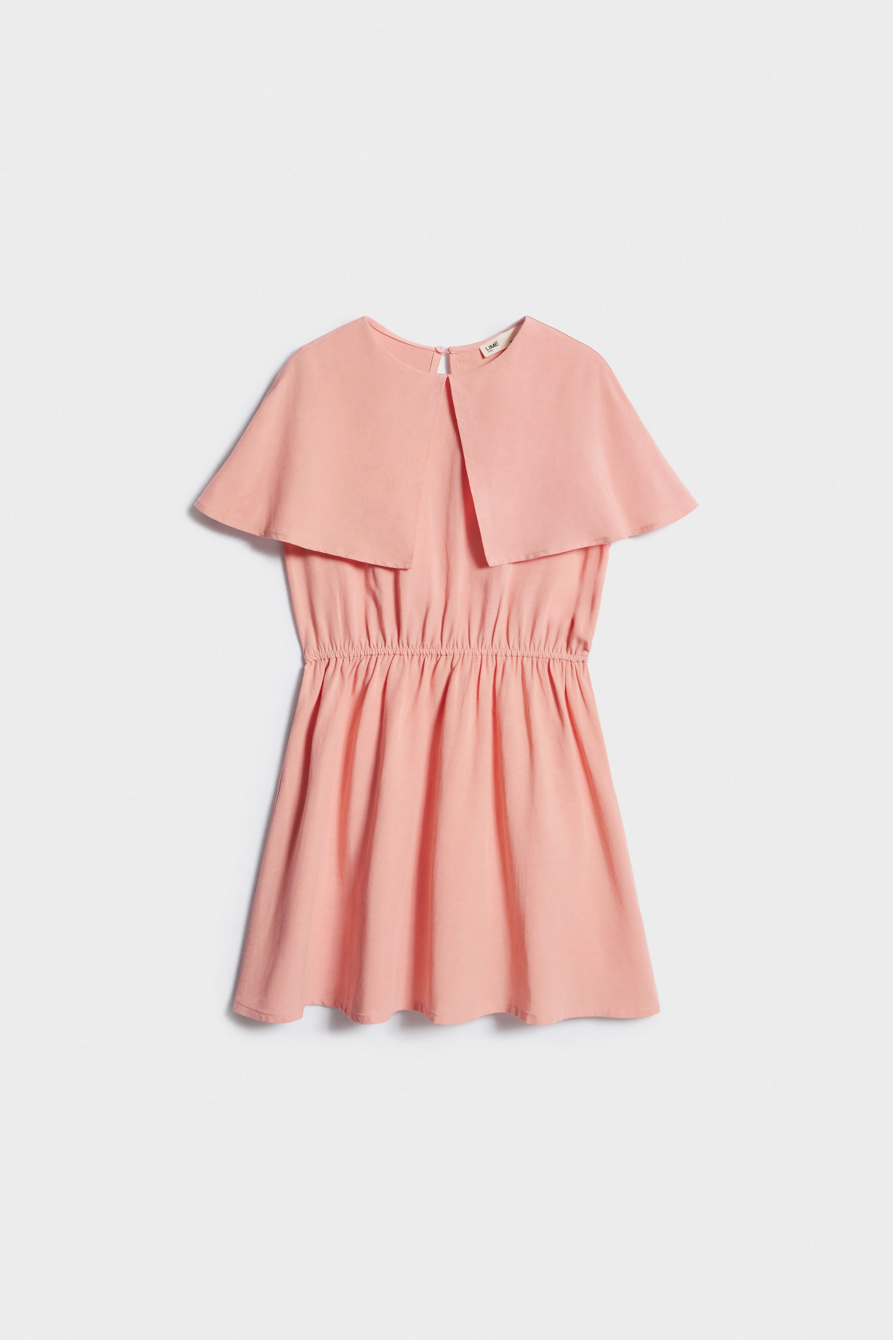 CAPE SLEEVE VISCOSE-LINEN DRESS - Image 5