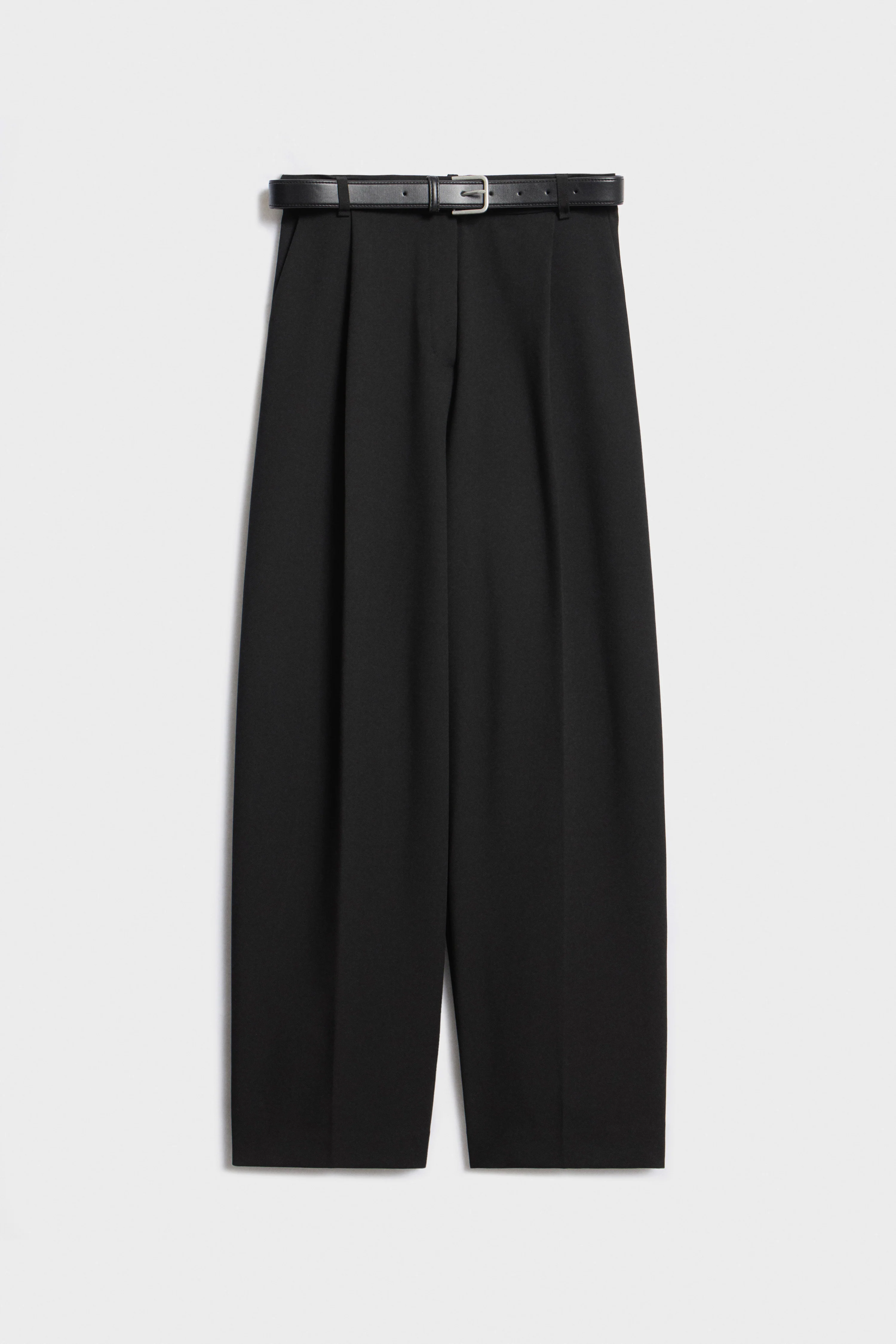 CARROT FIT TROUSERS WITH DARTS AND BELT - Image 6