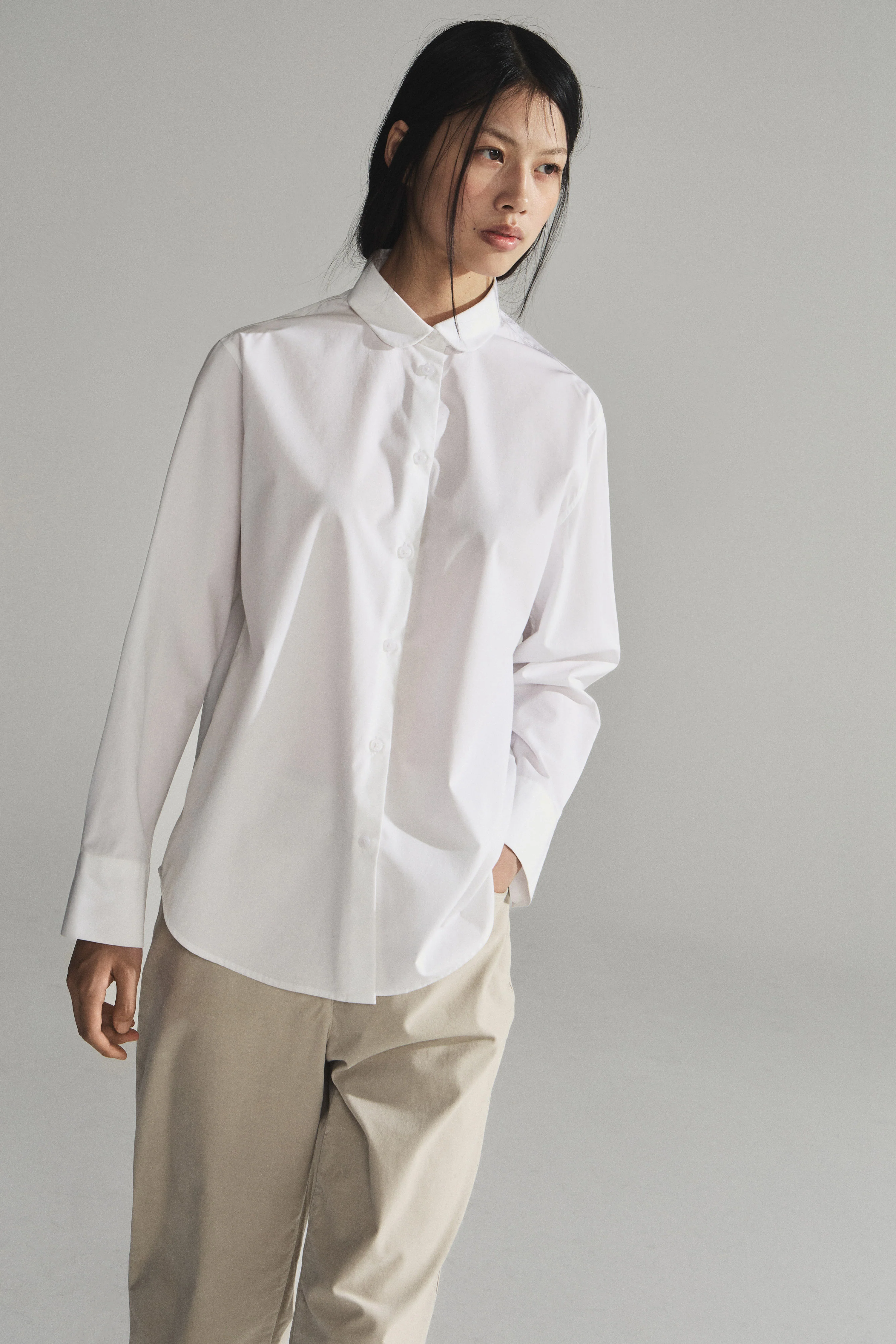 CHAIN-DETAIL COTTON SHIRT