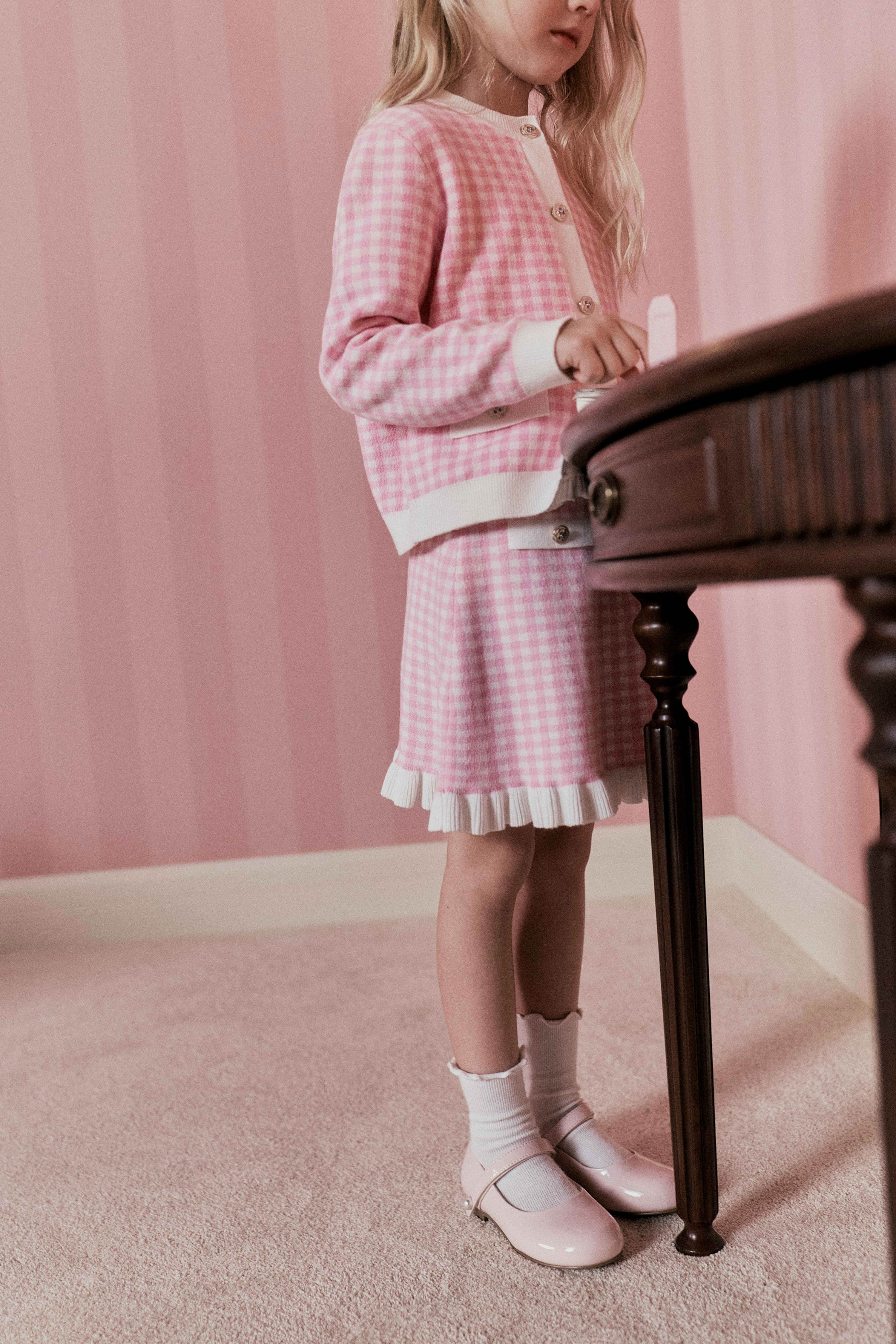 CHECKED COTTON SKIRT - Image 2