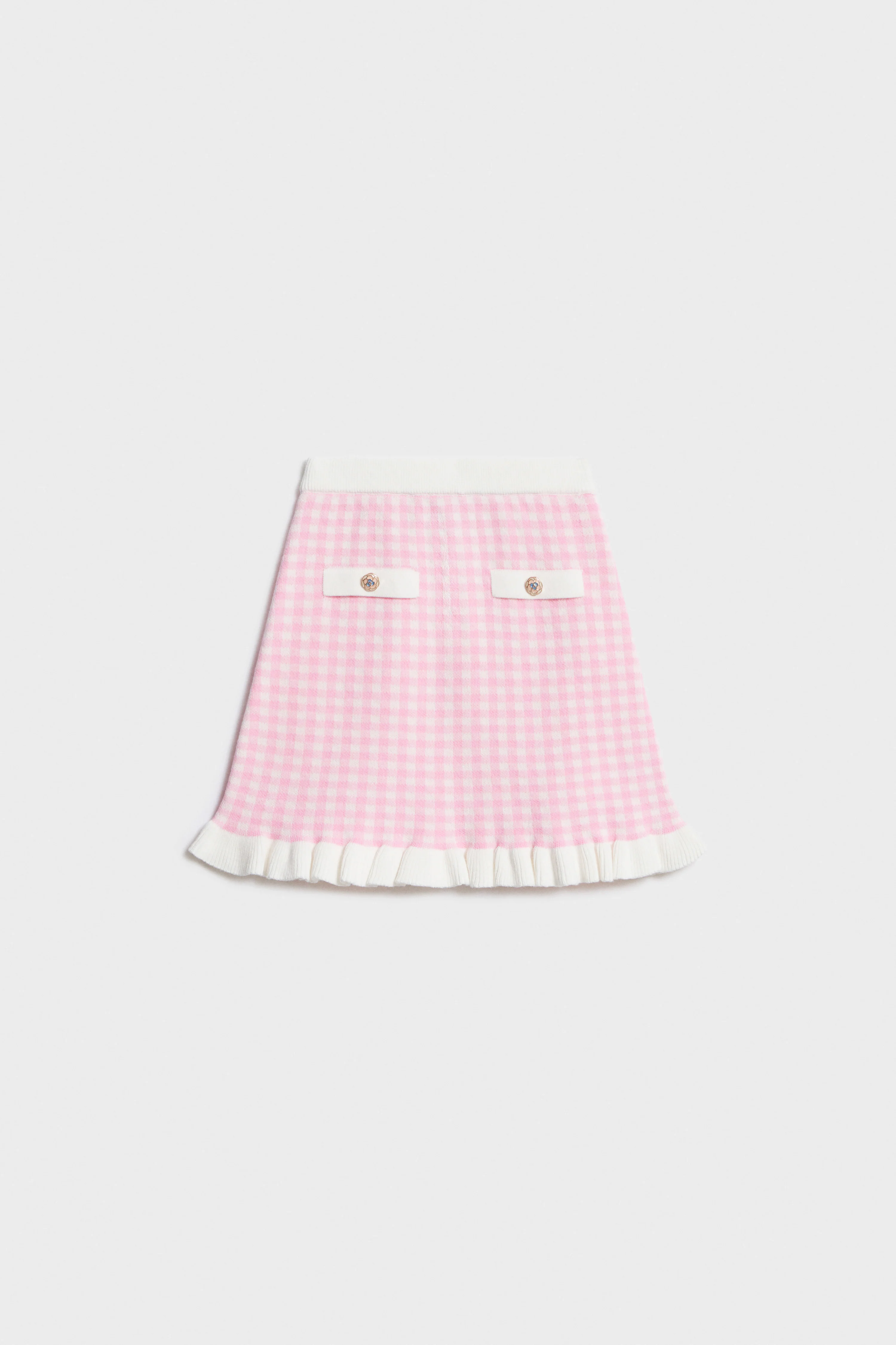 CHECKED COTTON SKIRT - Image 4
