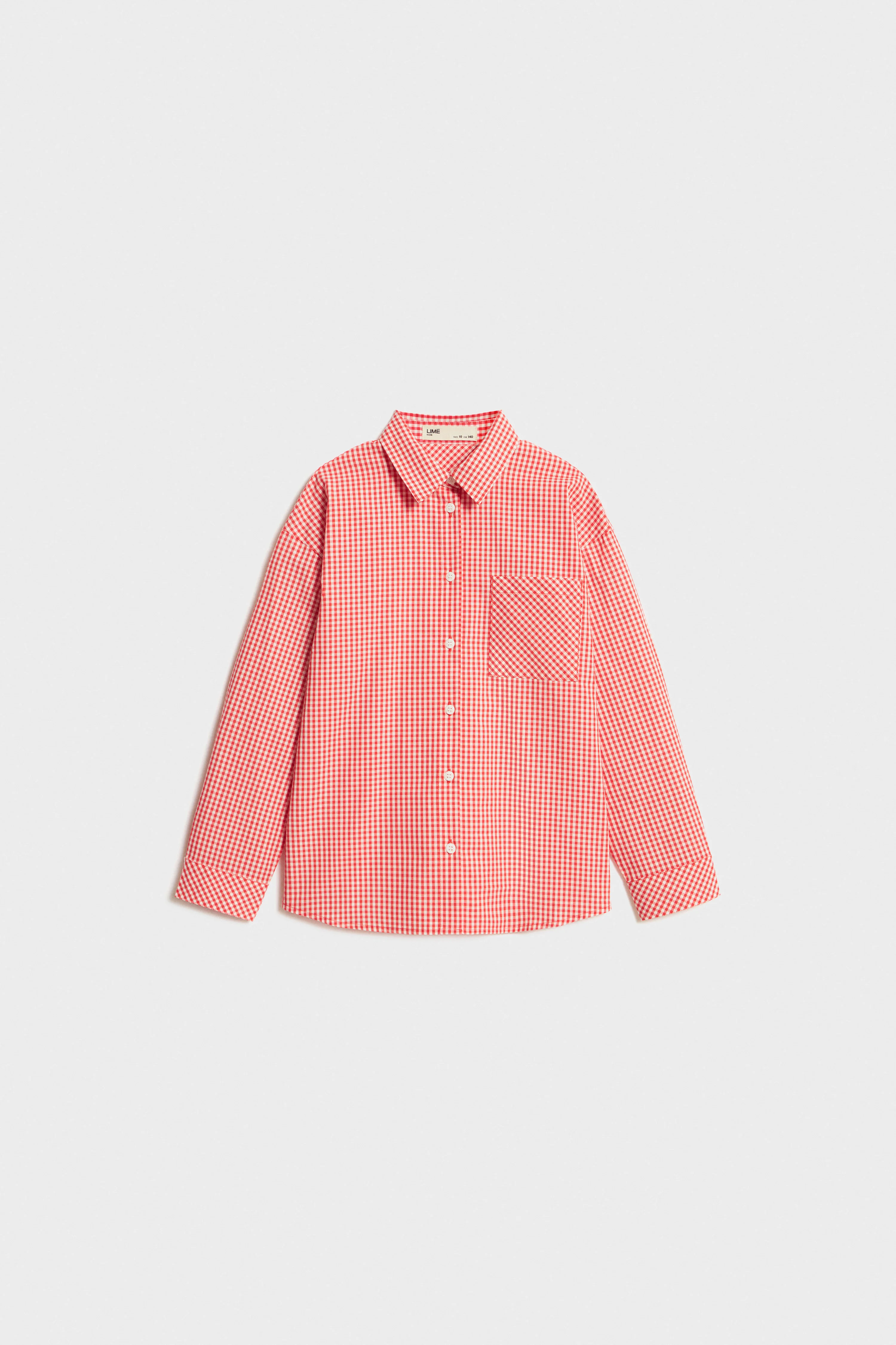 CHECKED POCKET-DETAIL SHIRT