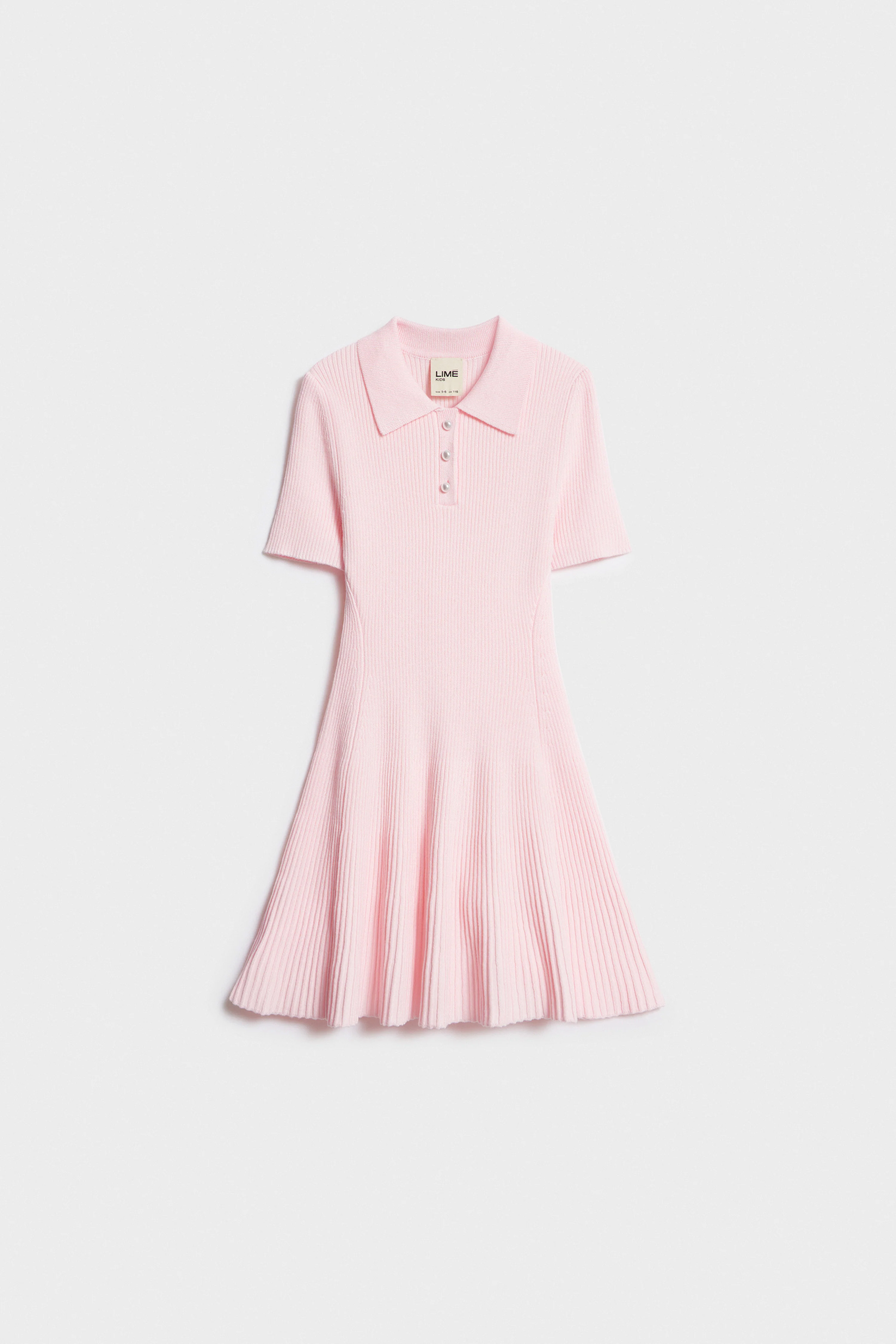 COLLARED FINE-KNIT DRESS - Image 3