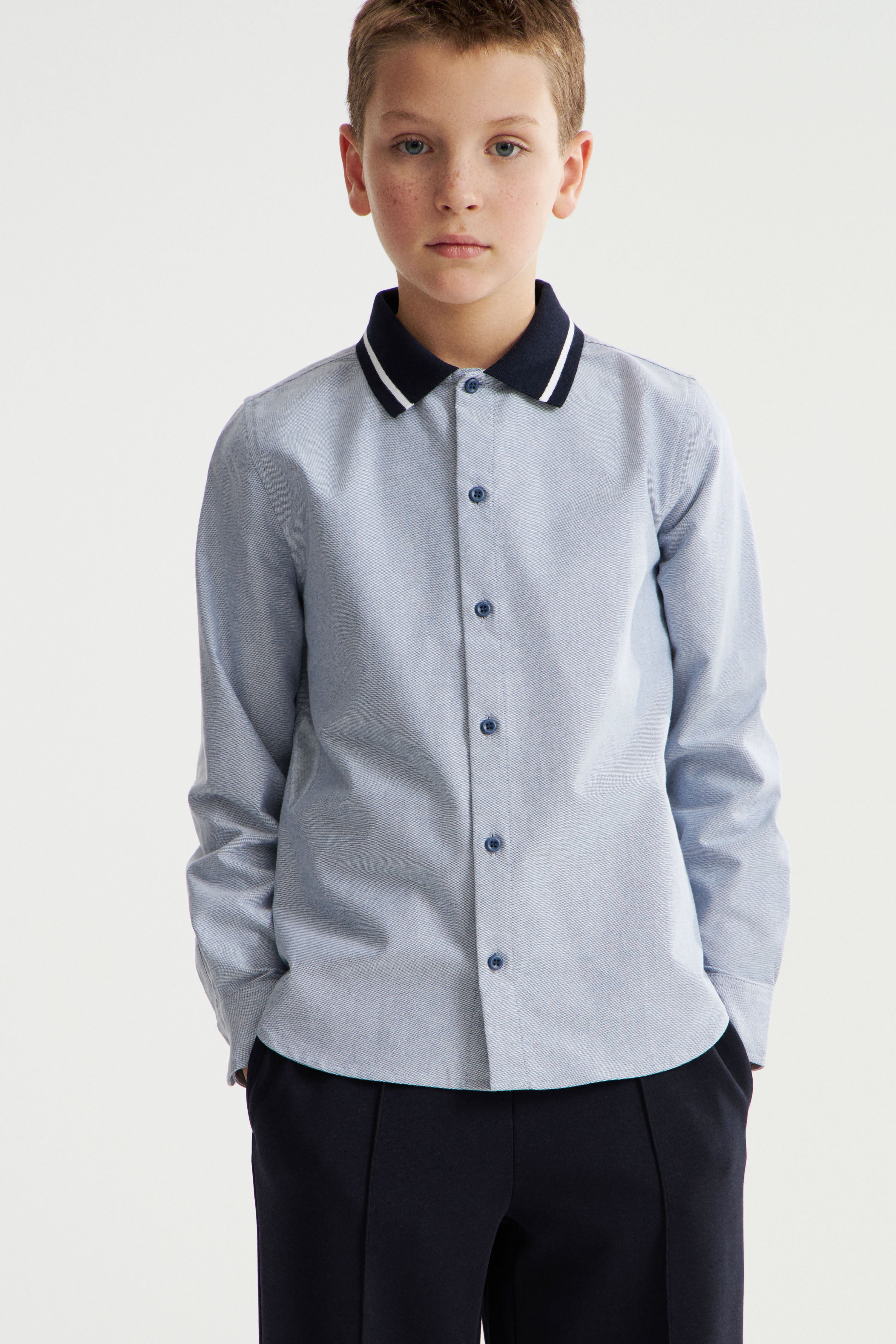 COLLARED OXFORD COTTON SHIRT - Image 3