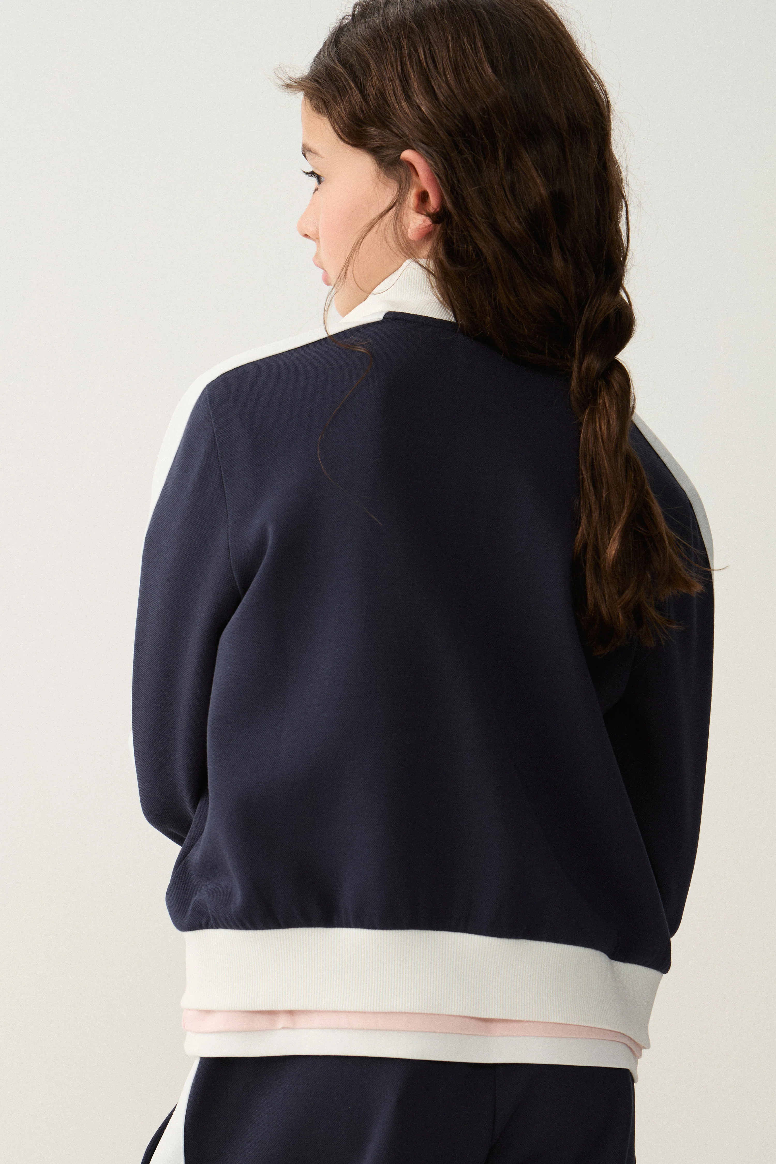 COLOR-BLOCK PIQUÉ SWEATSHIRT - Image 5
