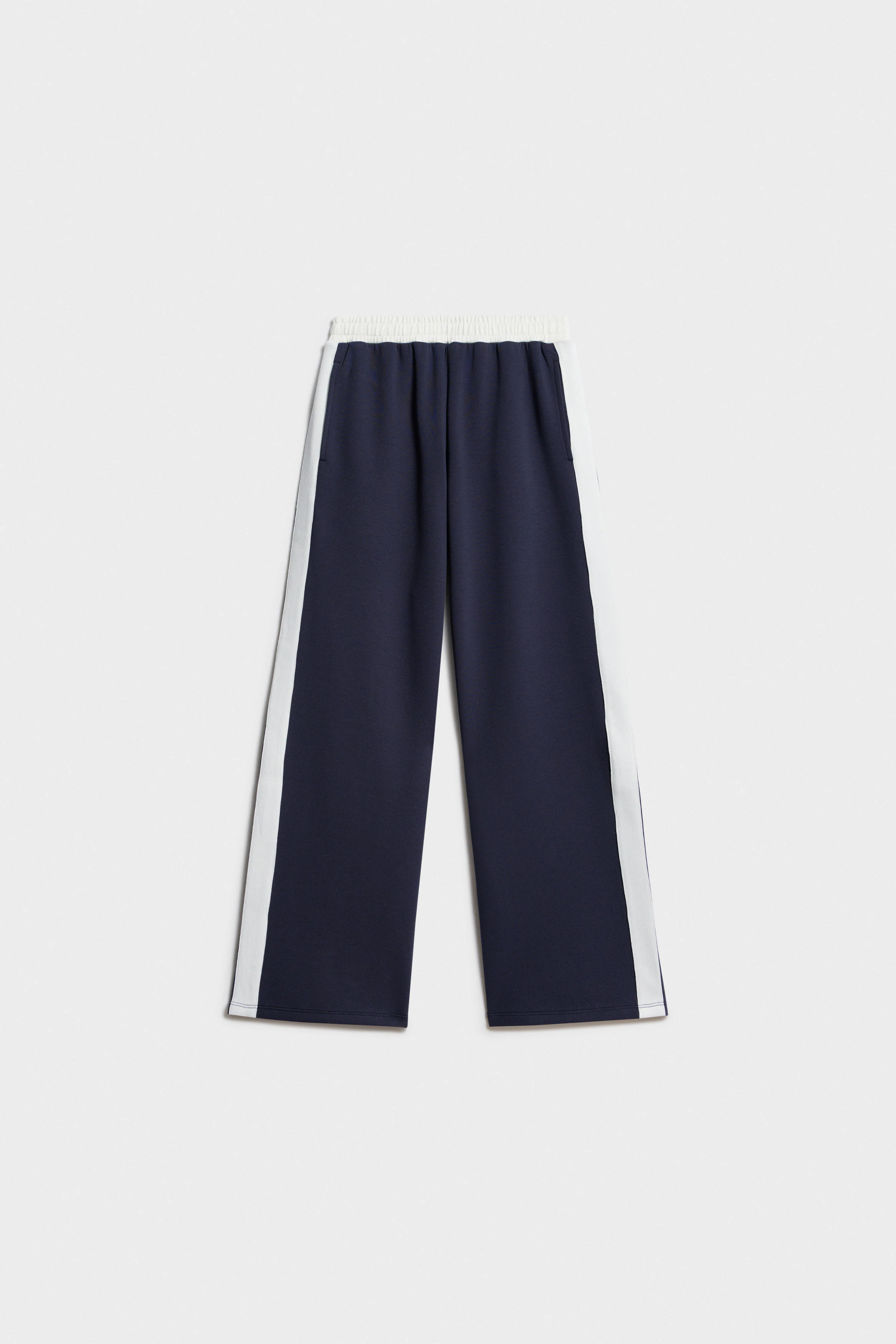 COLOR-BLOCK PIQUÉ TROUSERS - Image 4