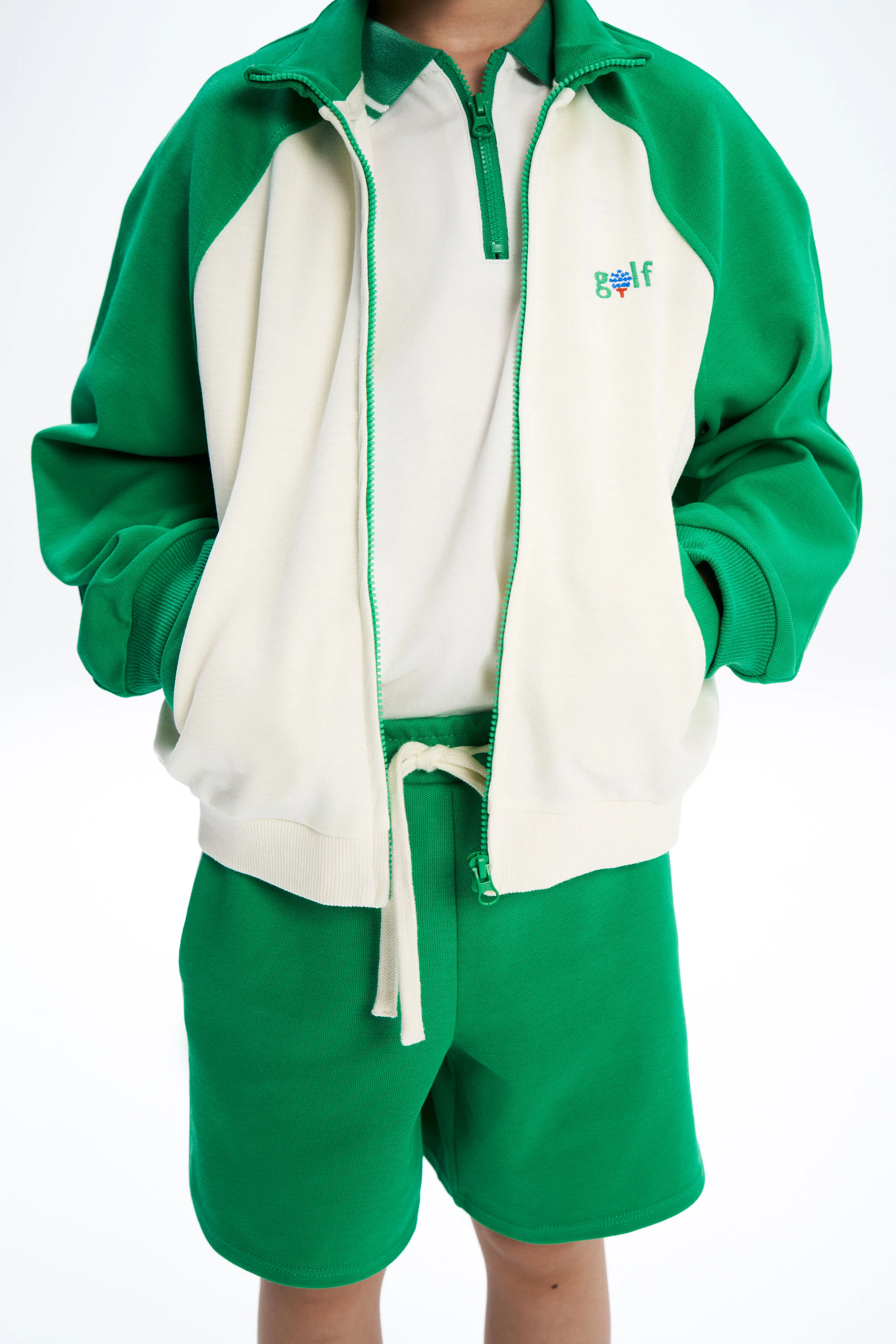 COLOR-BLOCK PIQUÉ SWEATSHIRT - Image 2