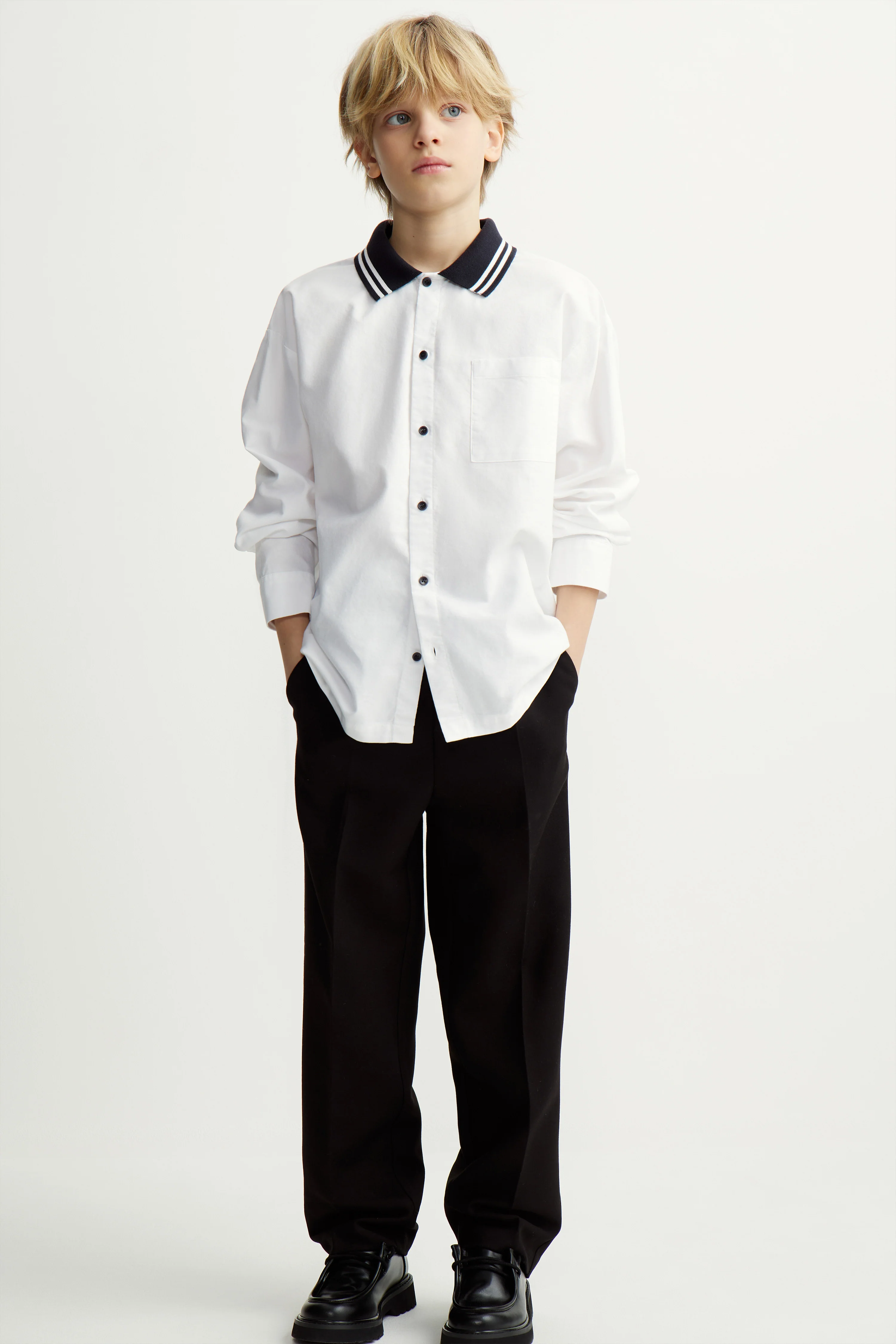 CONTRAST-TRIM COTTON SHIRT - Image 3