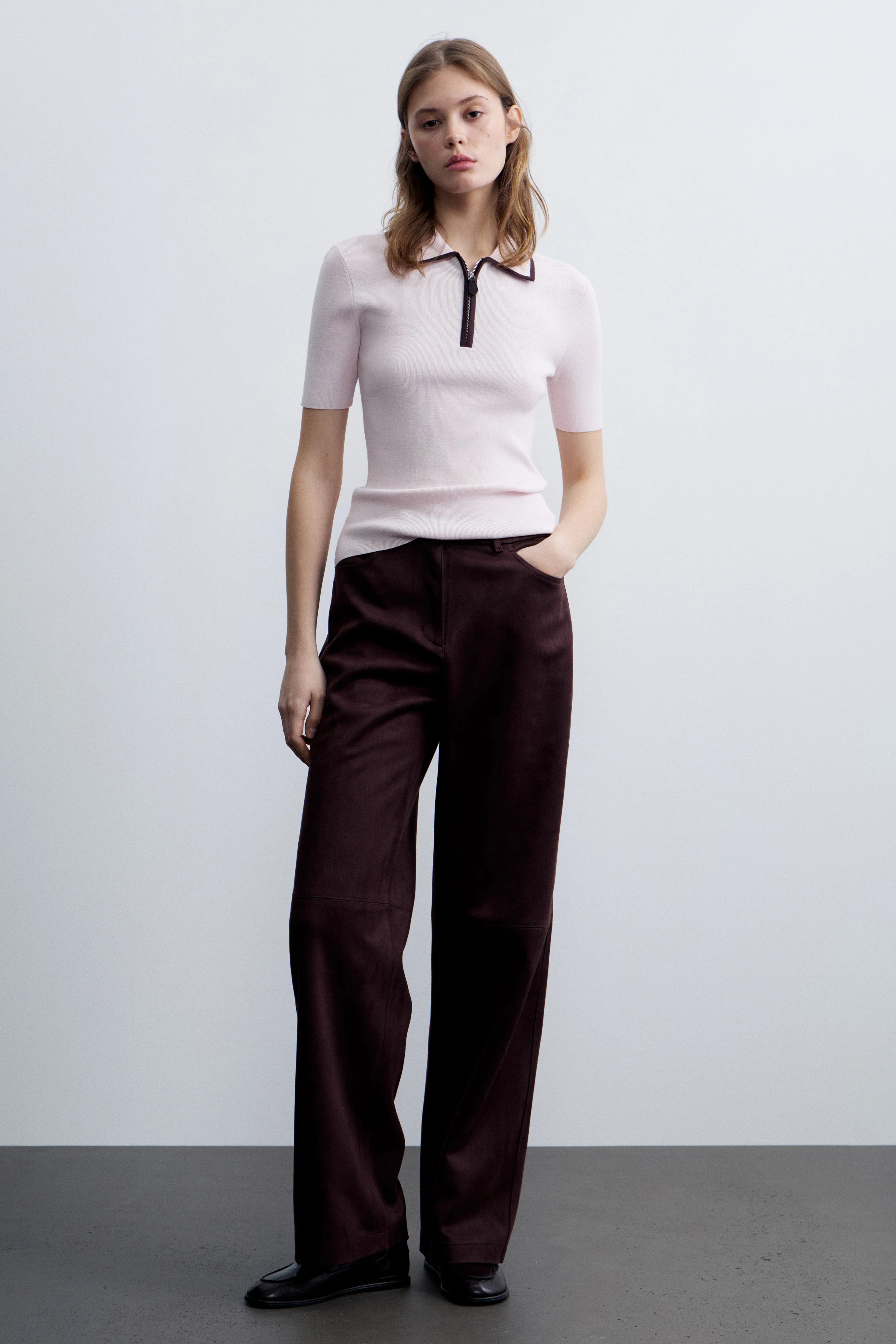 CONTRAST KNIT POLO JUMPER