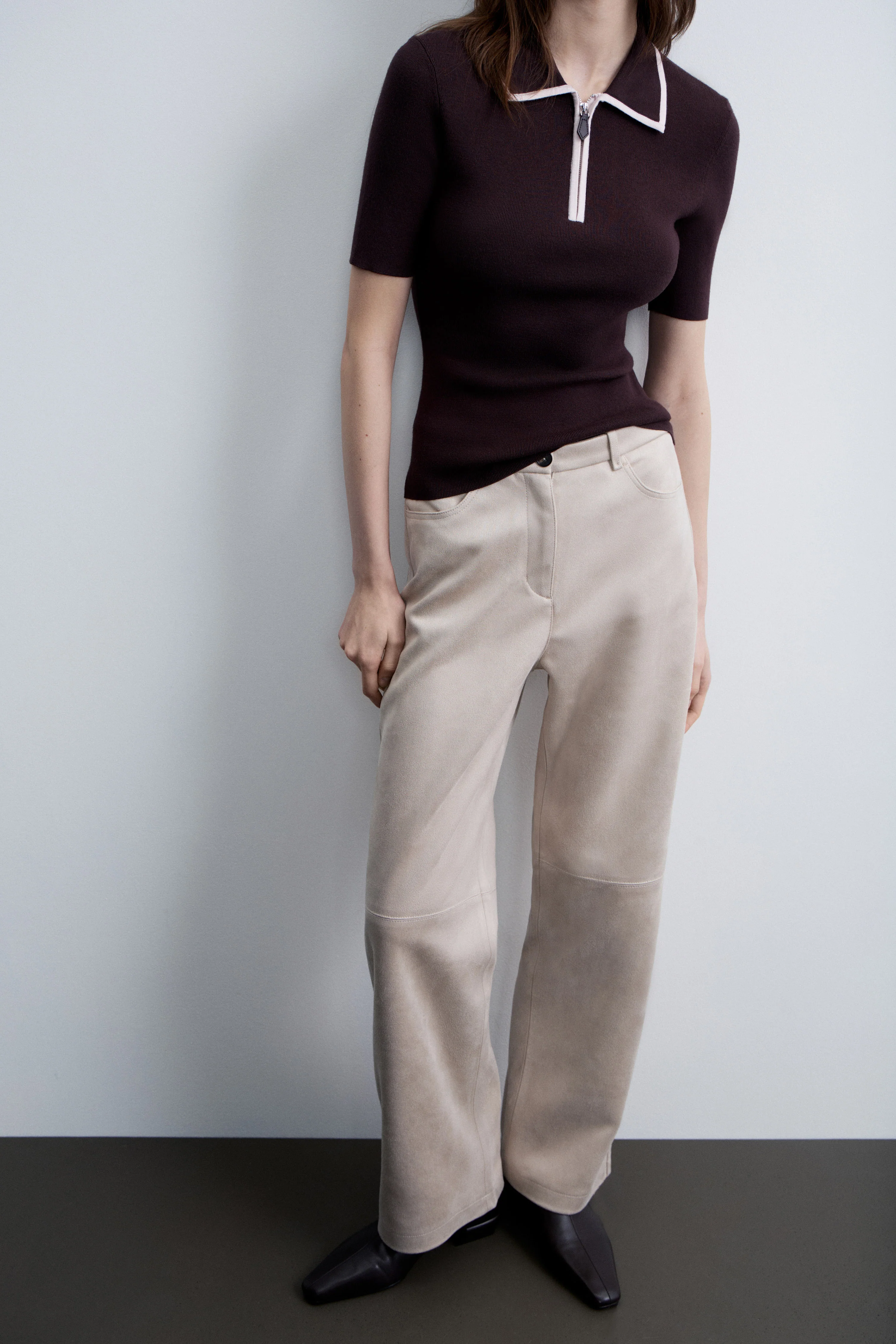 CONTRAST KNIT POLO JUMPER - Image 4