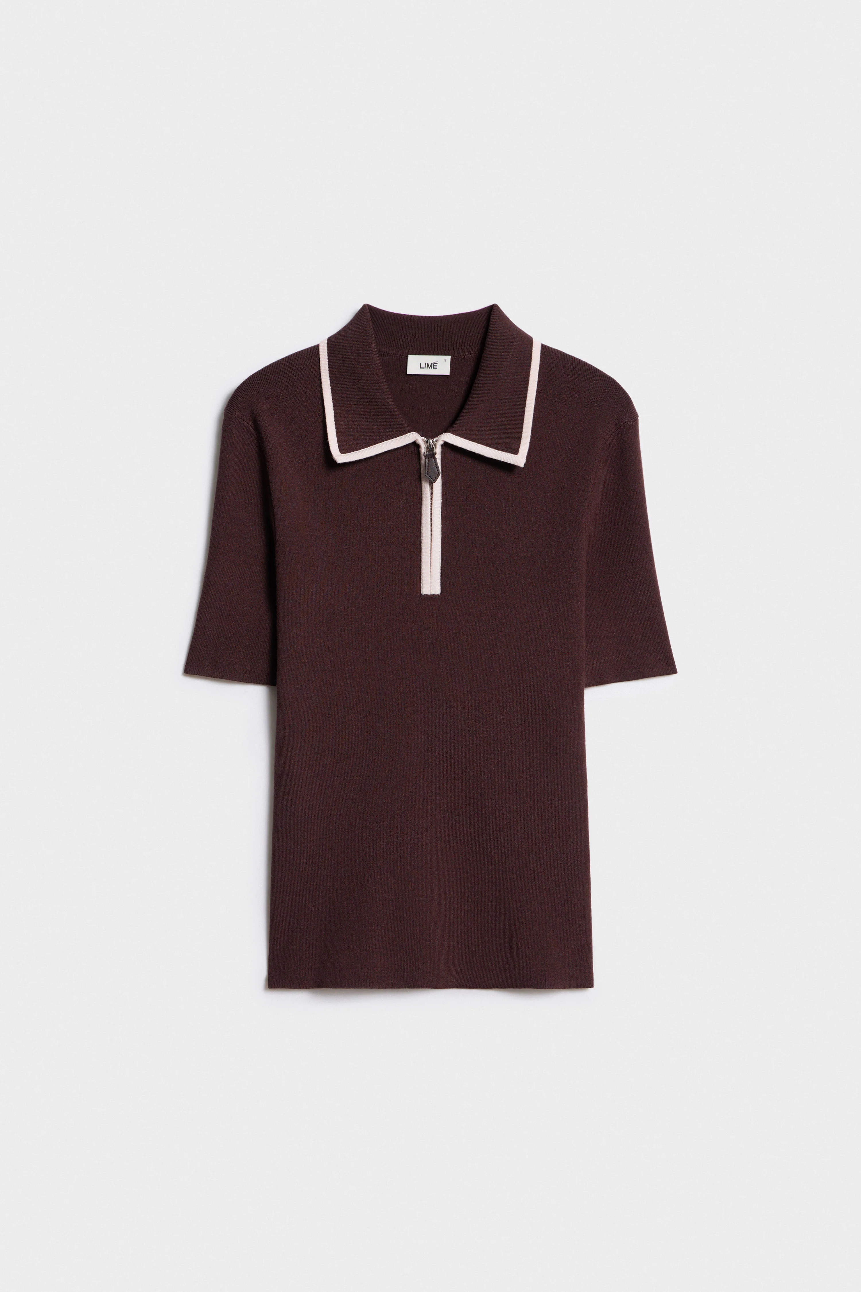 CONTRAST KNIT POLO JUMPER - Image 5