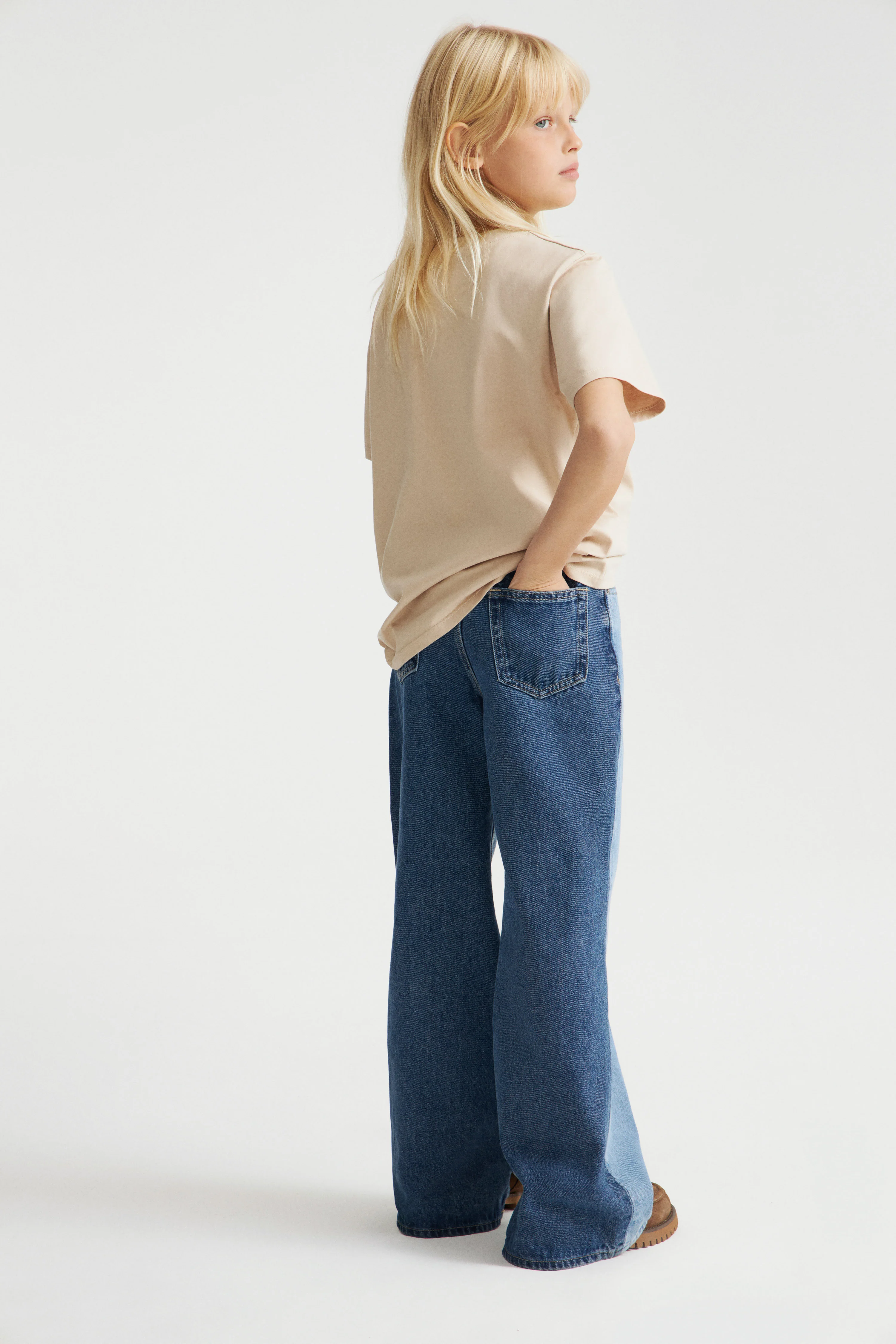 CONTRAST WIDE-LEG JEANS - Image 3