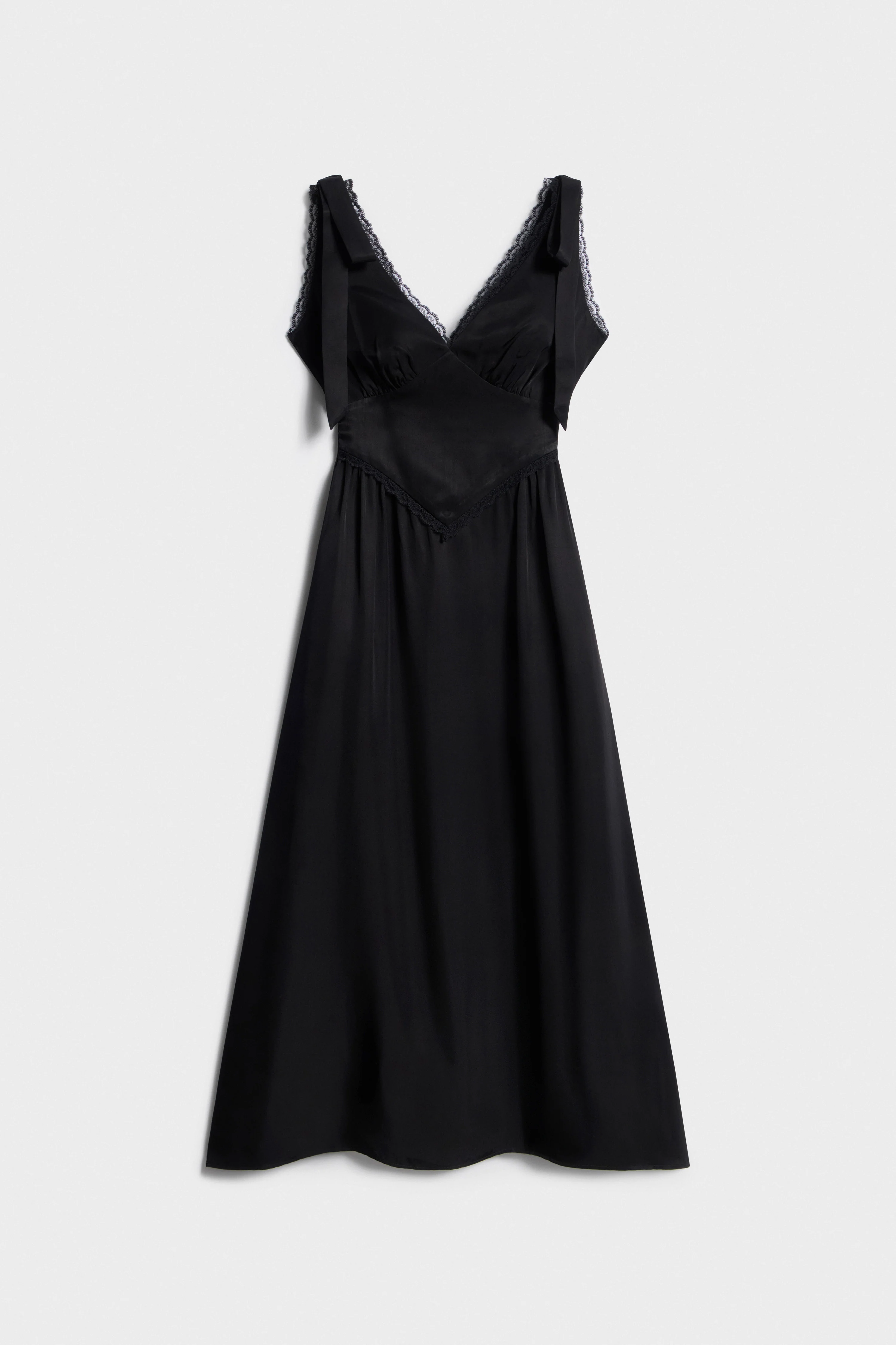 CORSET LACED BOW-DETAIL SATIN DRESS - Image 6