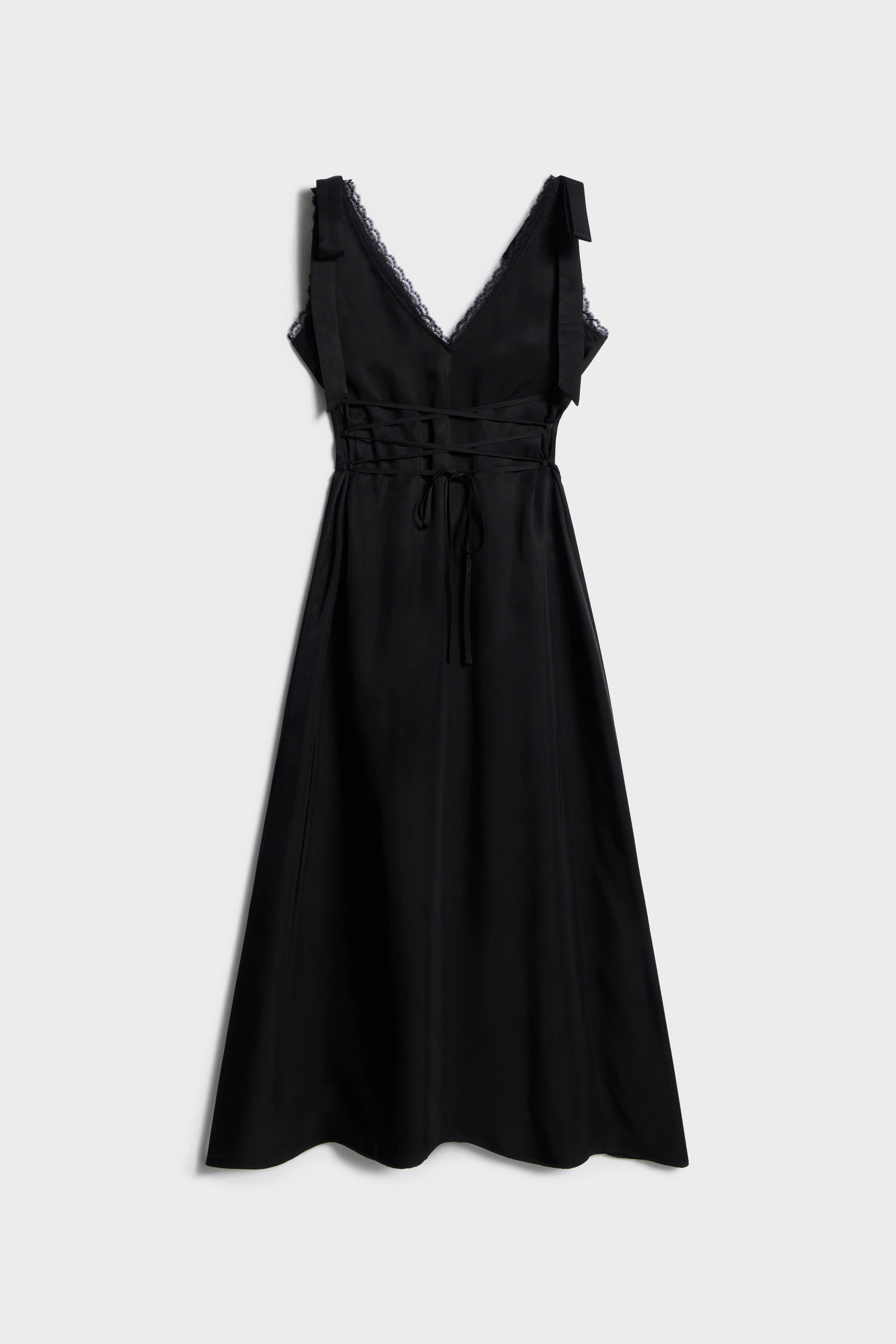 CORSET LACED BOW-DETAIL SATIN DRESS - Image 7