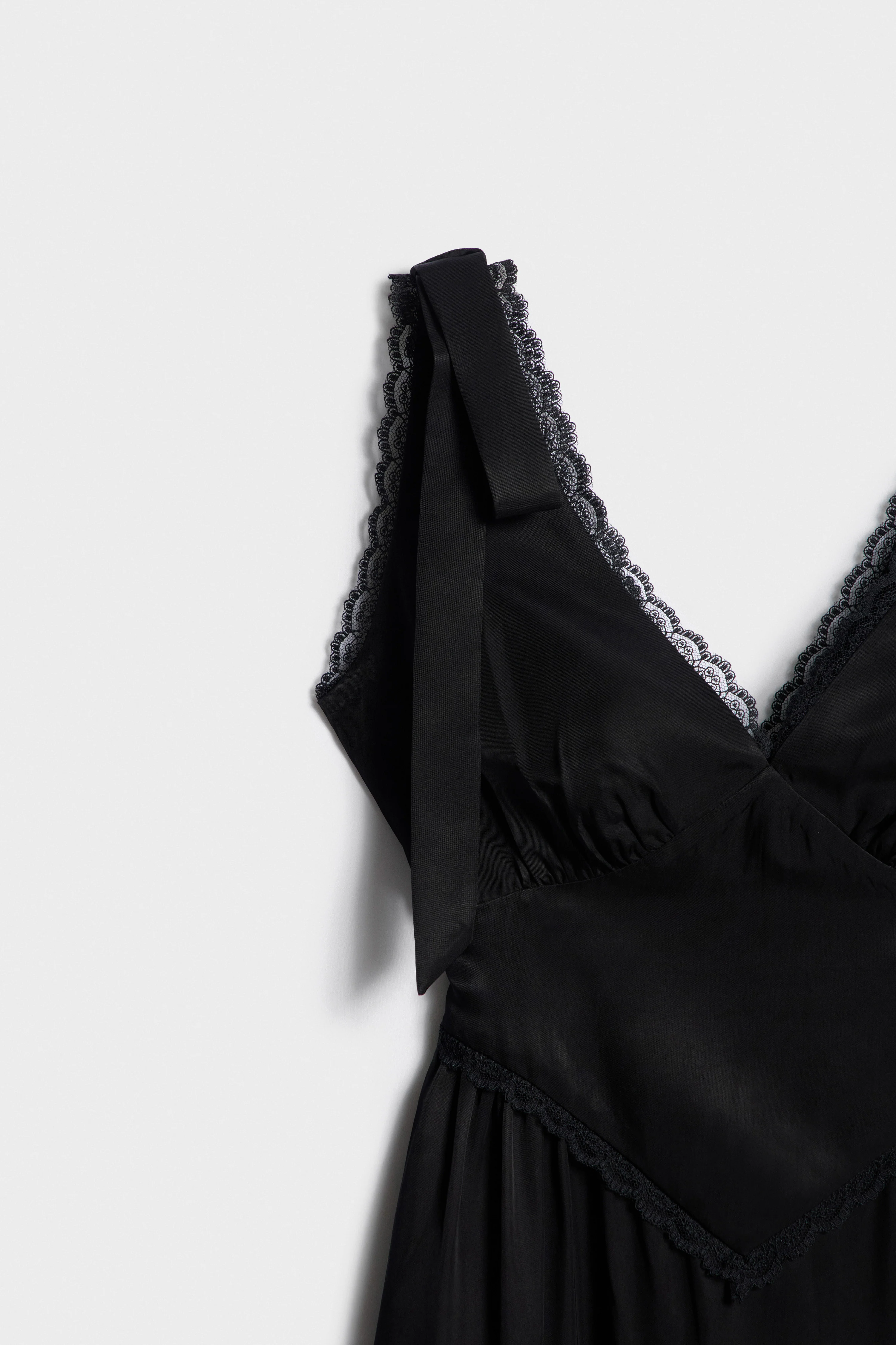CORSET LACED BOW-DETAIL SATIN DRESS - Image 8