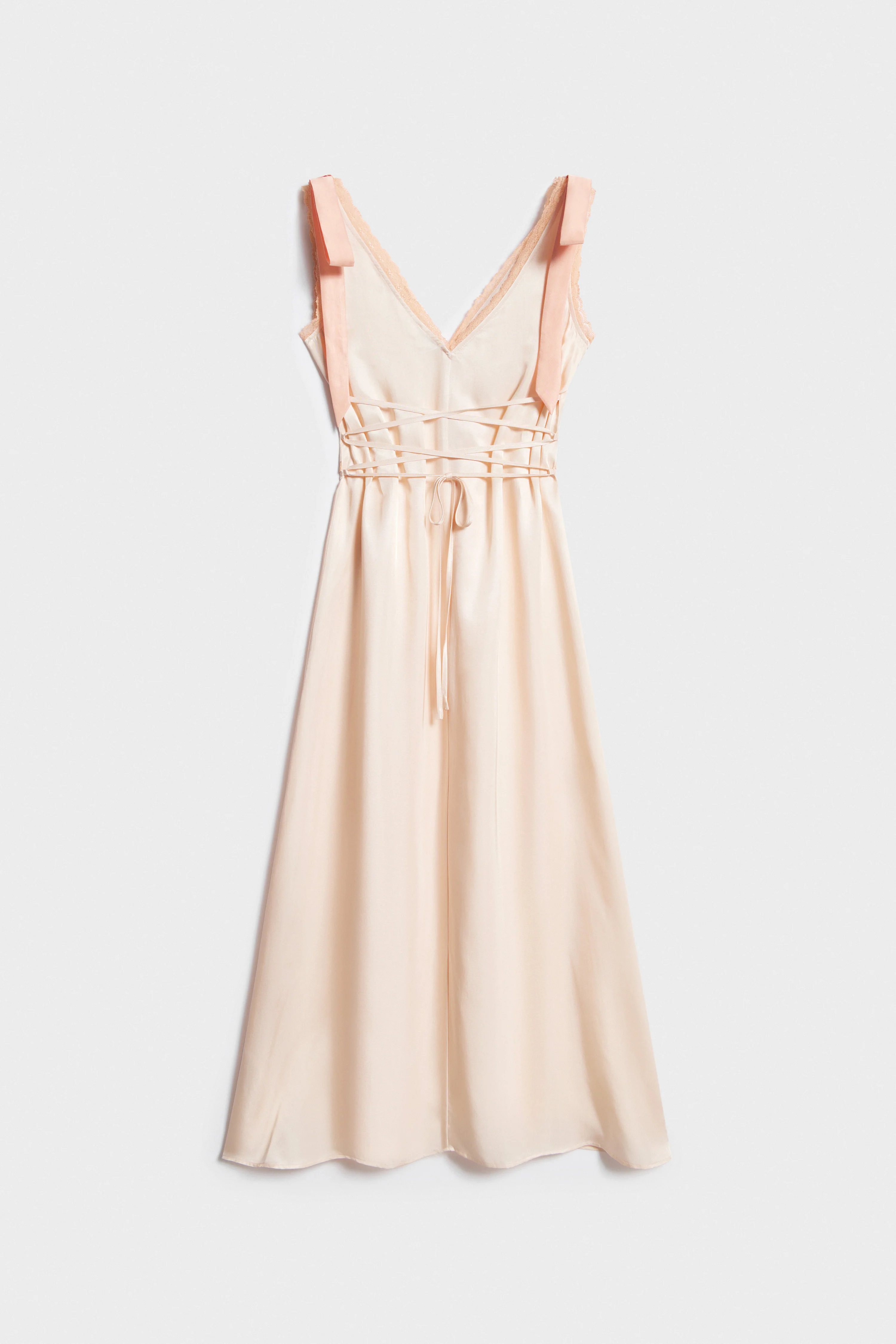 CORSET LACED BOW-DETAIL SATIN DRESS - Image 7