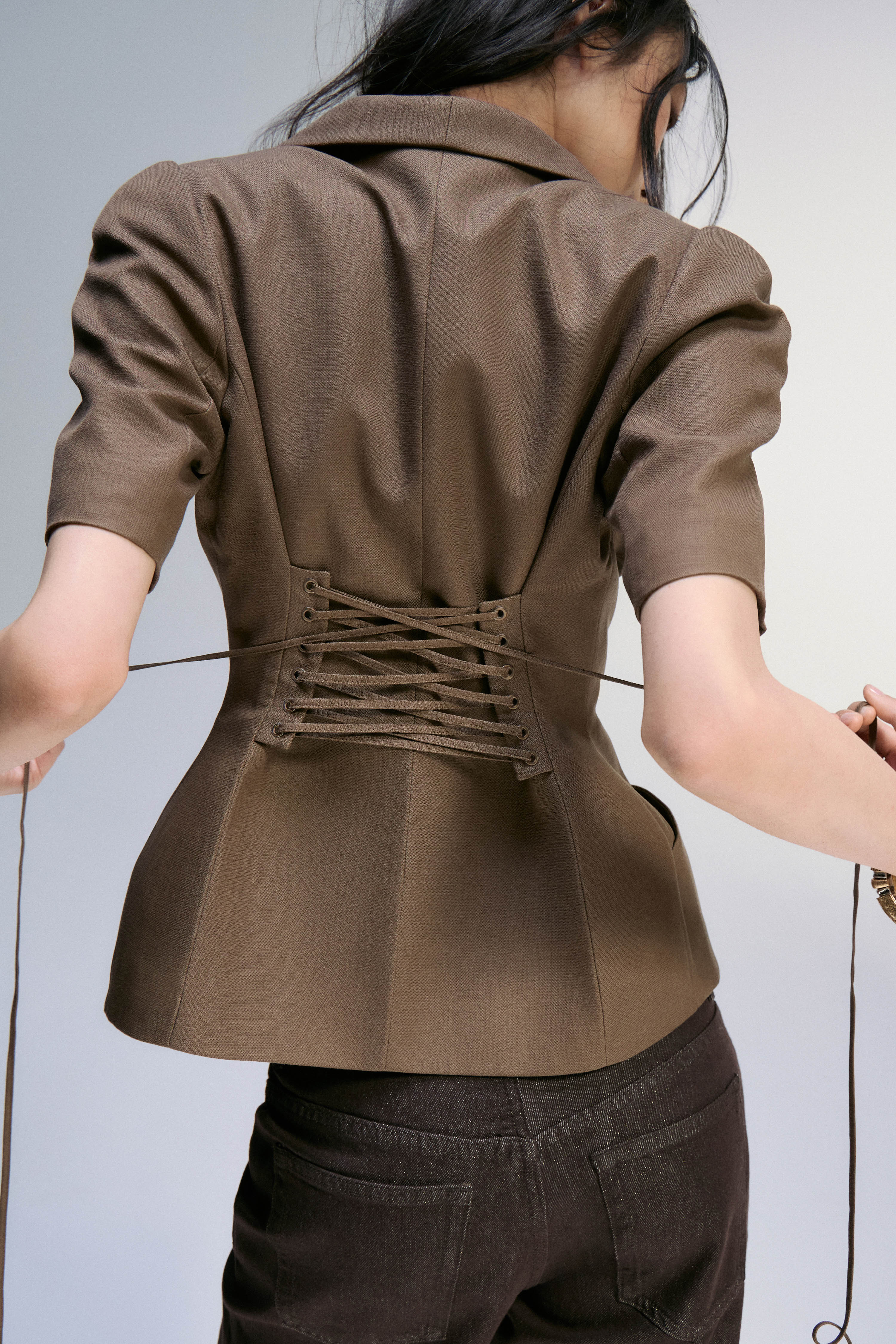 CORSET-STYLE LYOCELL-LINEN BLAZER - Image 4