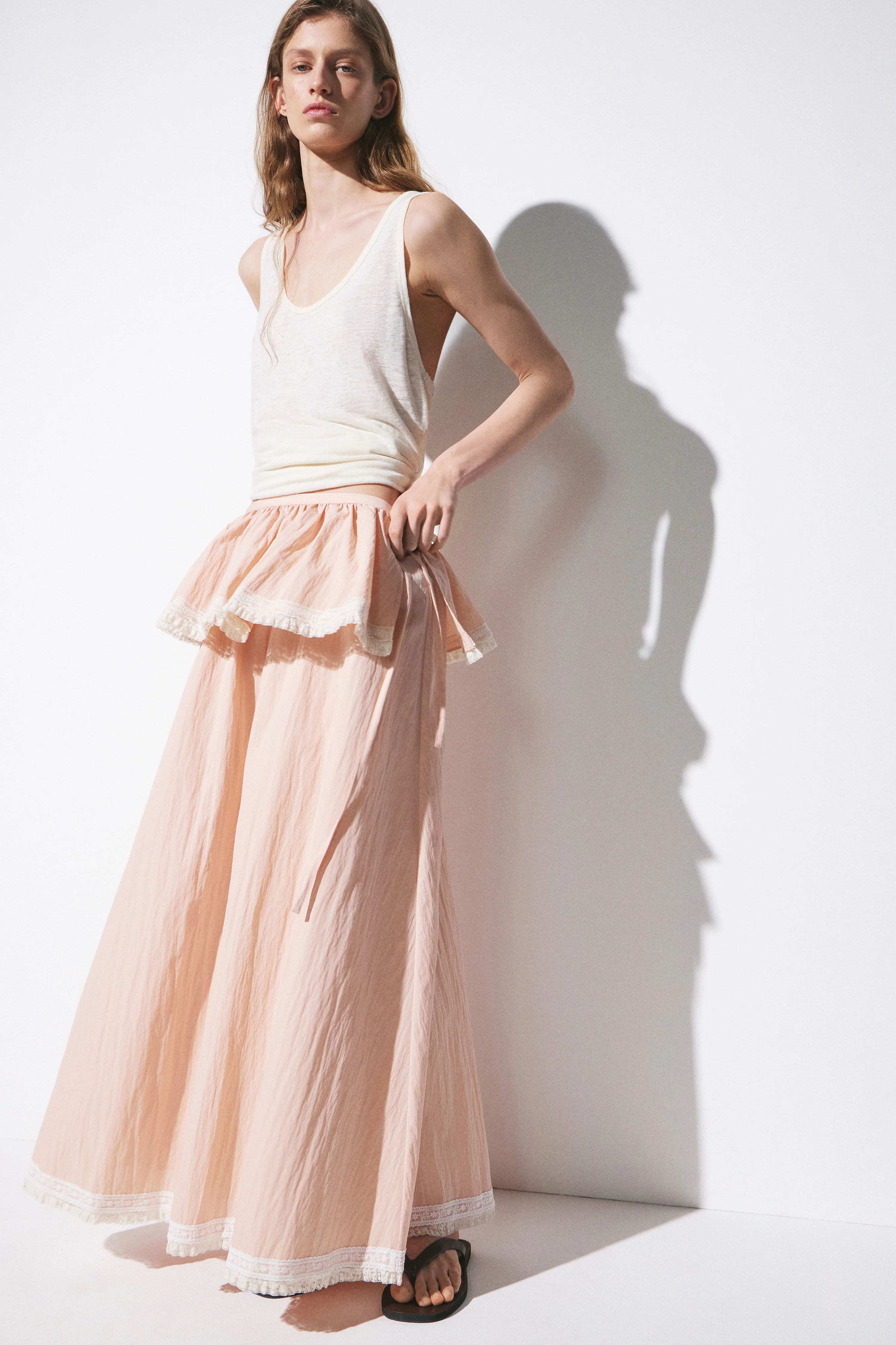 COTTON AND LACE SKIRT