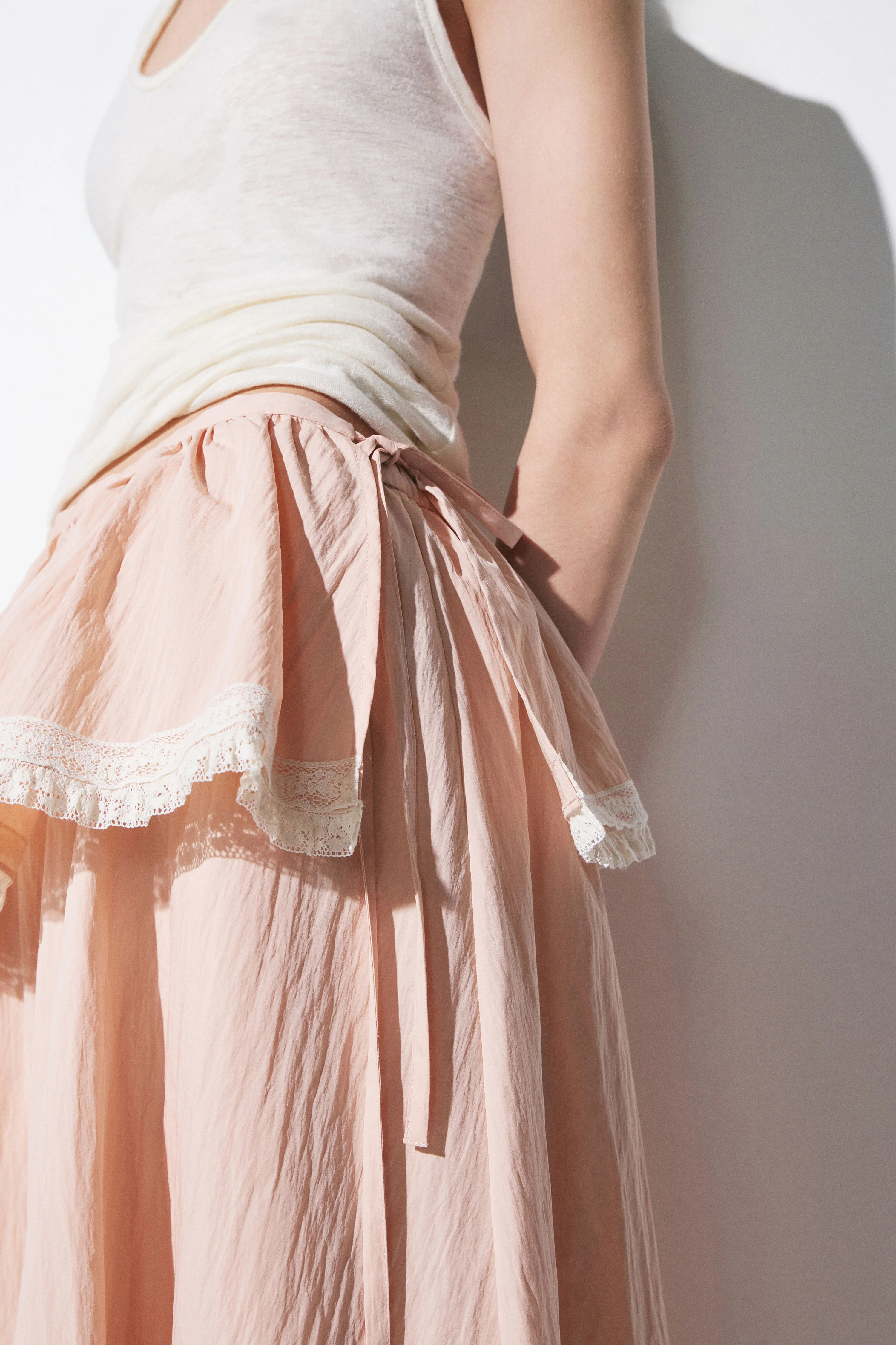 COTTON AND LACE SKIRT - Image 2