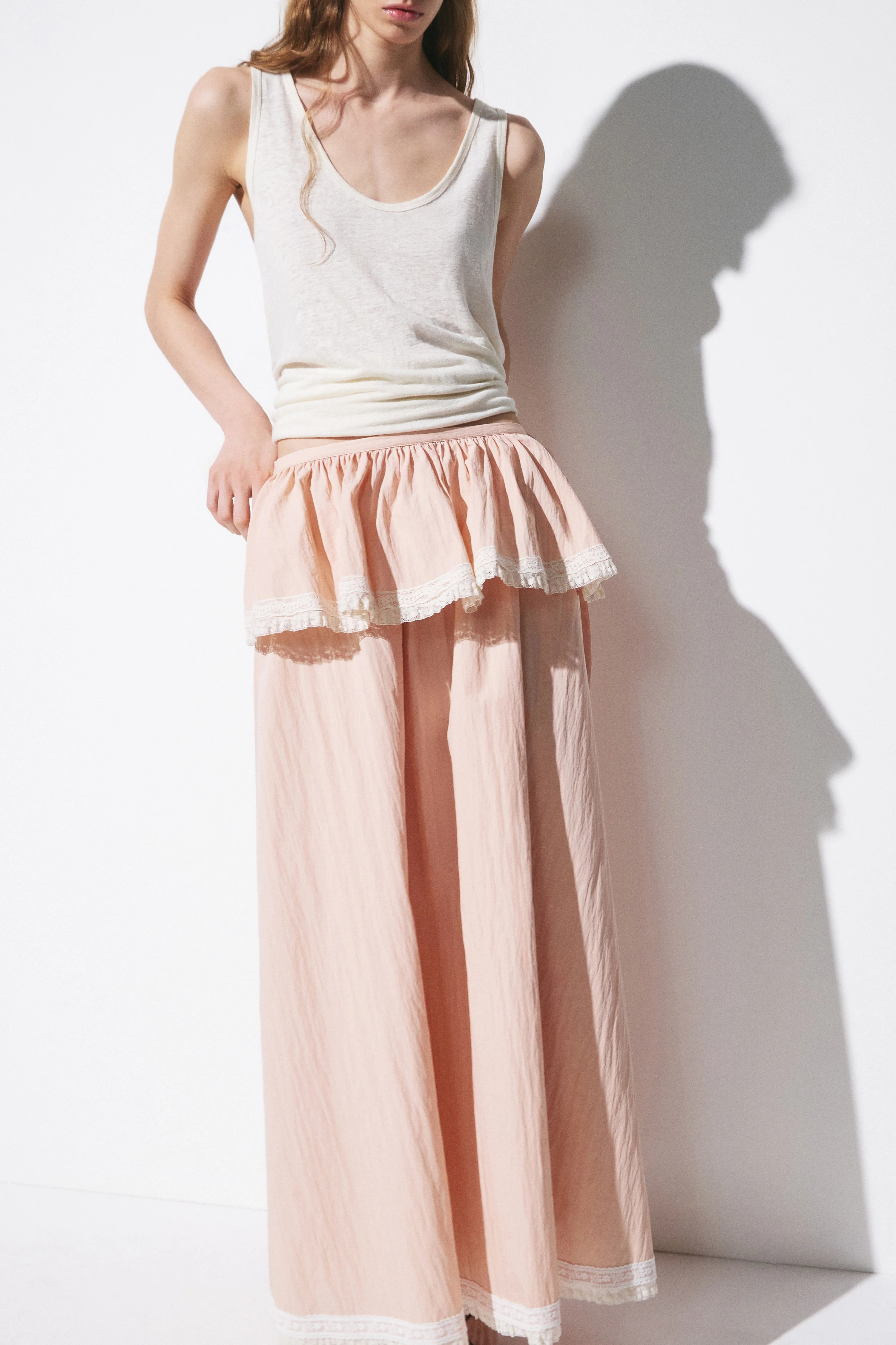 COTTON AND LACE SKIRT - Image 3