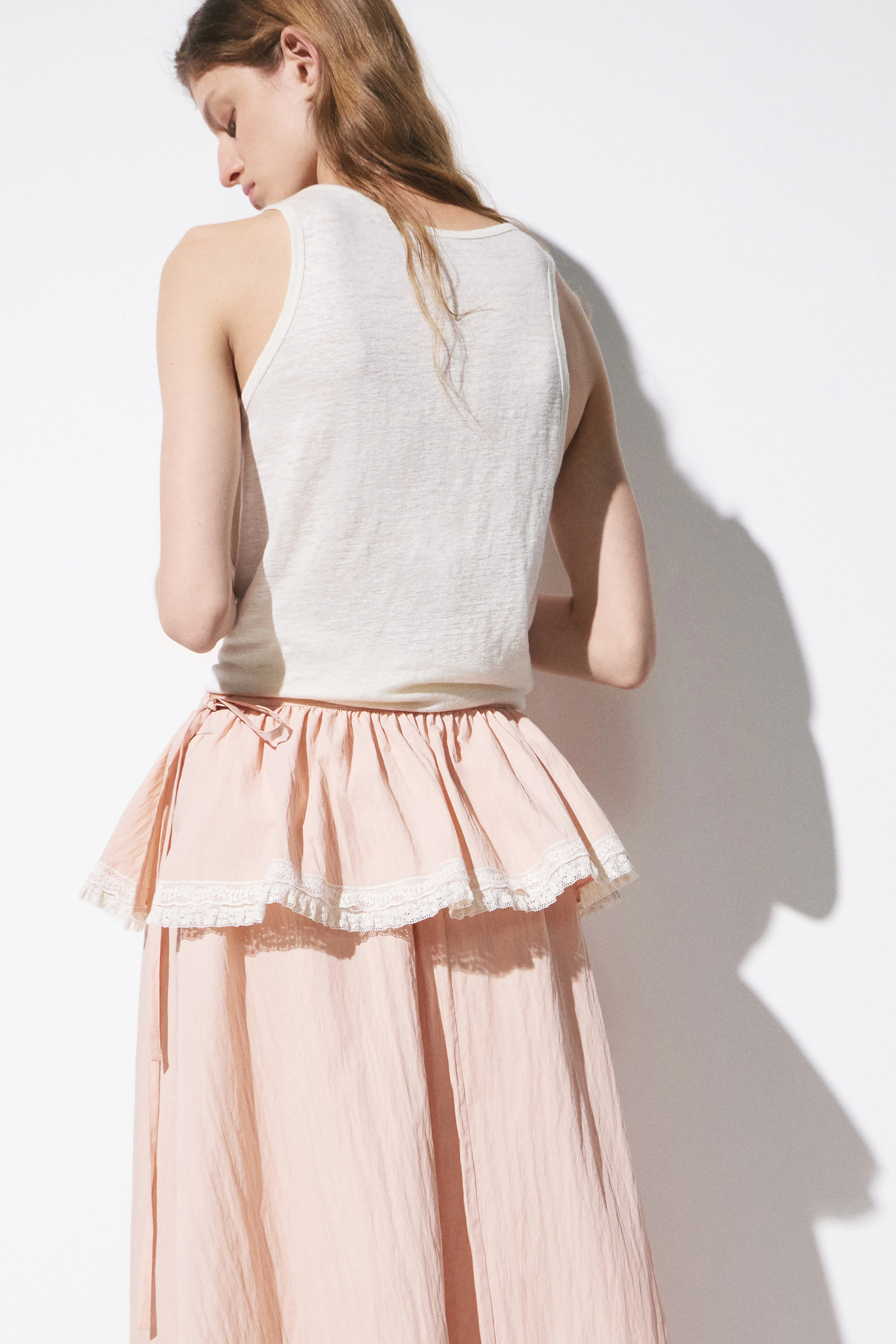 COTTON AND LACE SKIRT - Image 4